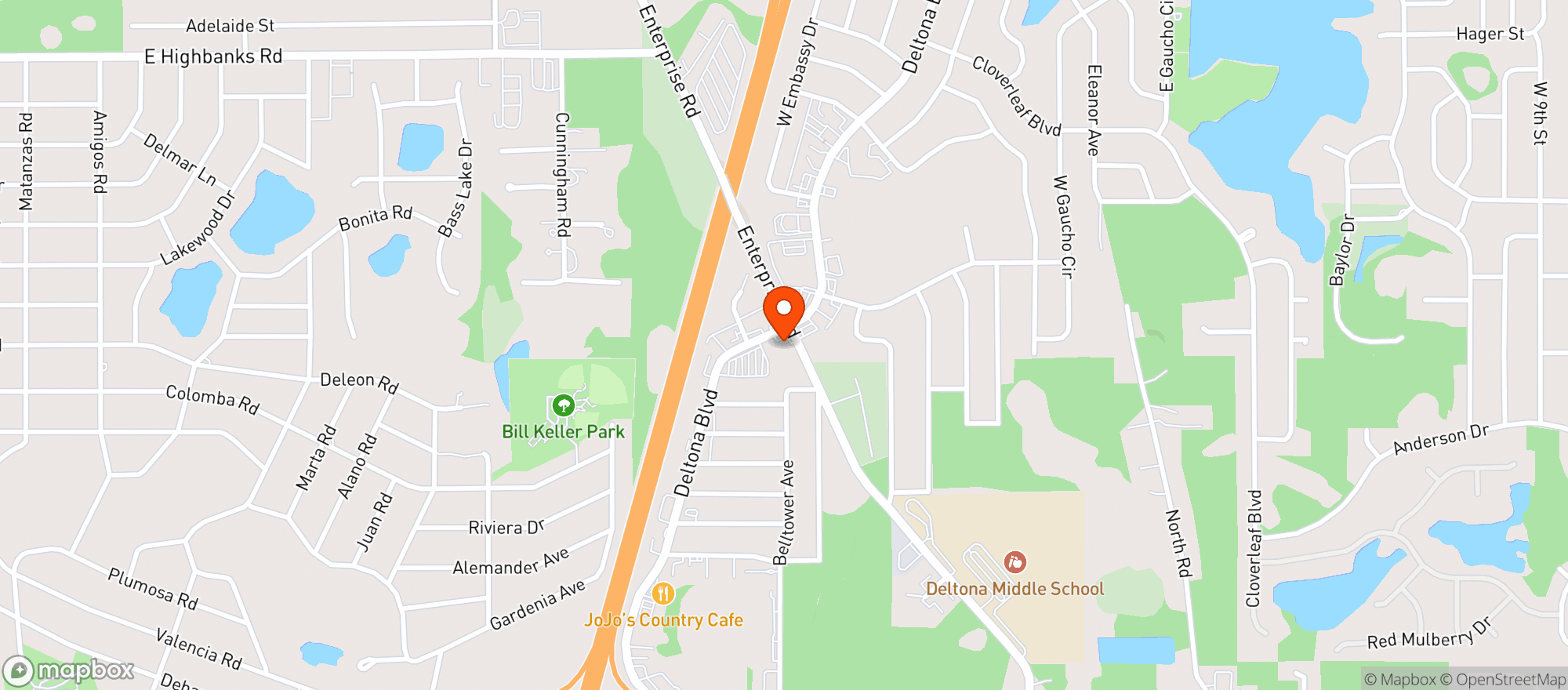 Map showing Deltona Discount Market