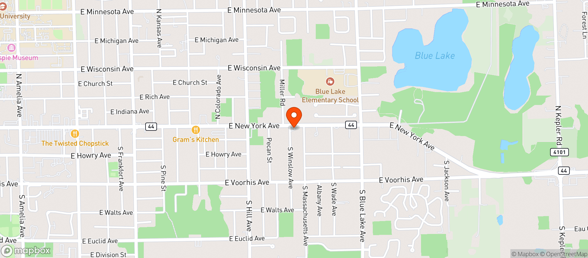 Map showing Pats Place