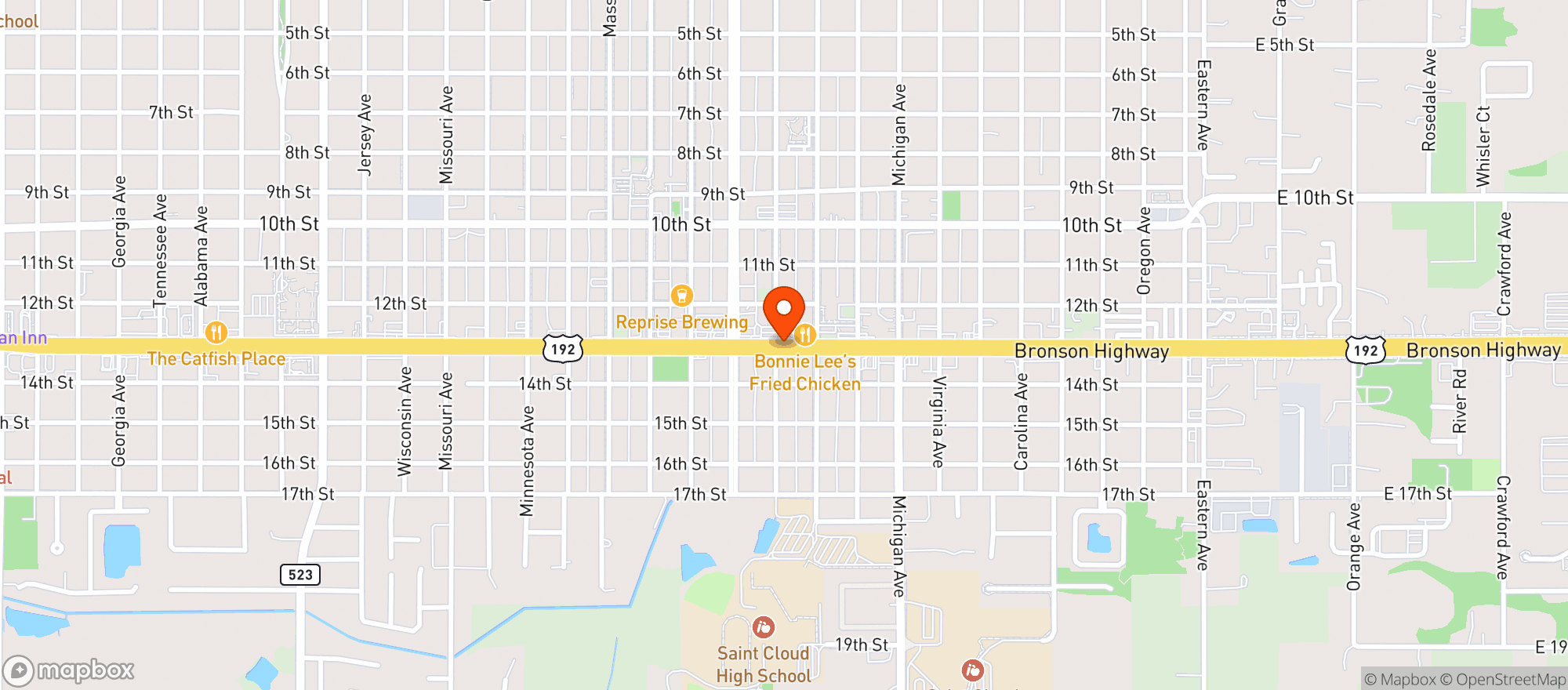 Map showing Golden Crown Liquor