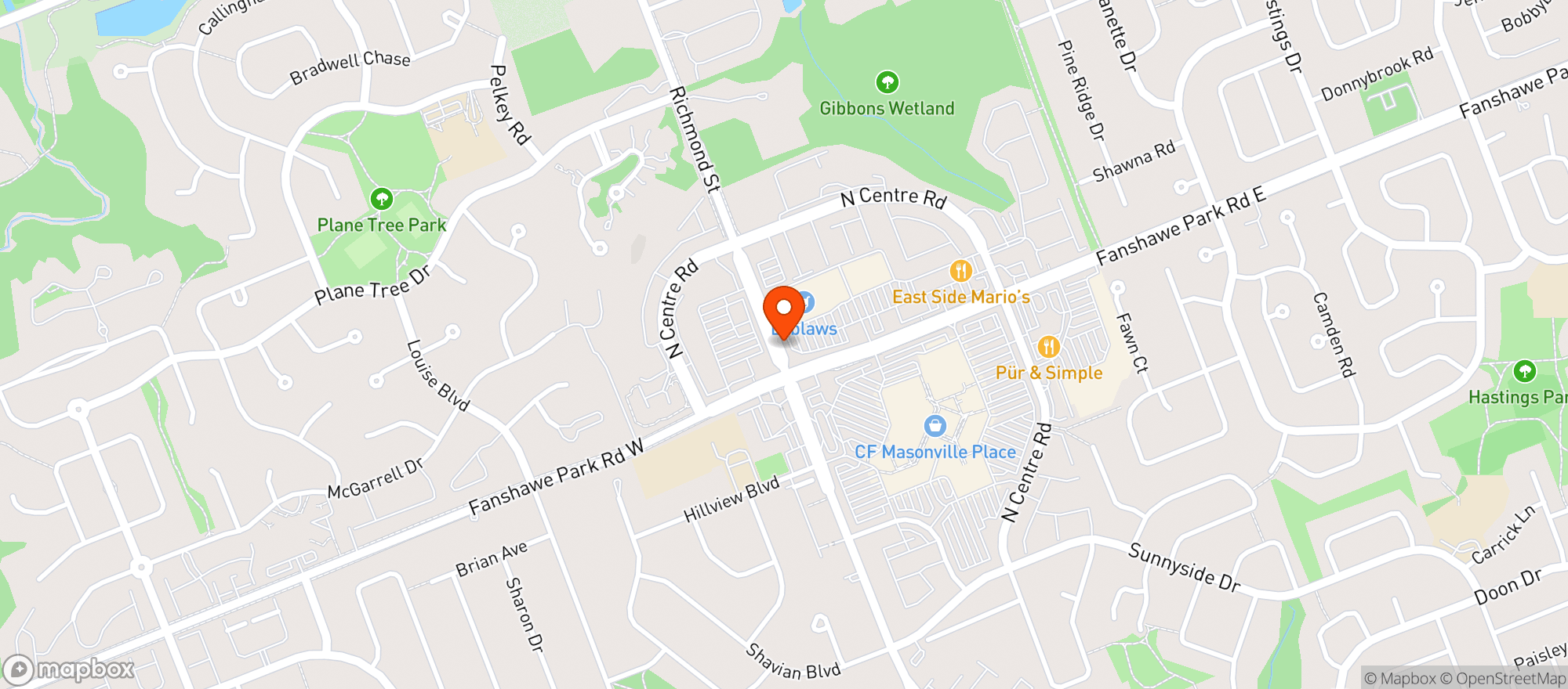 Map showing Staples