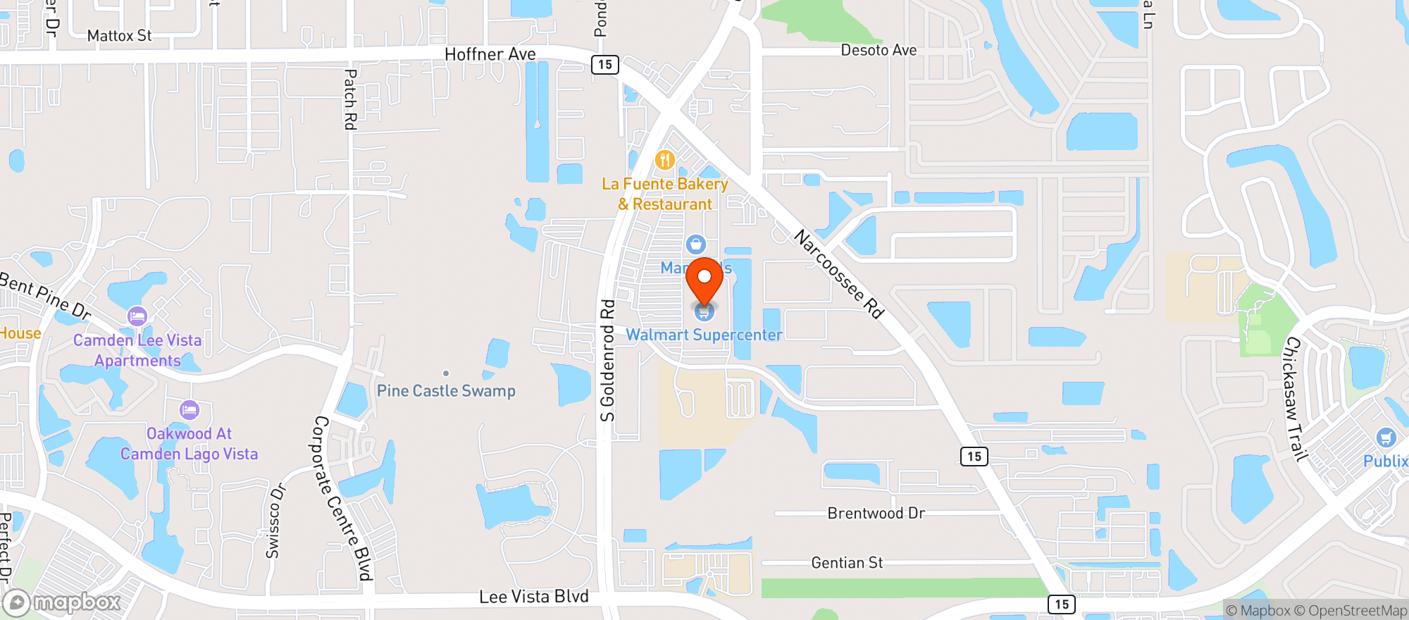 Map showing Walmart Supercenter