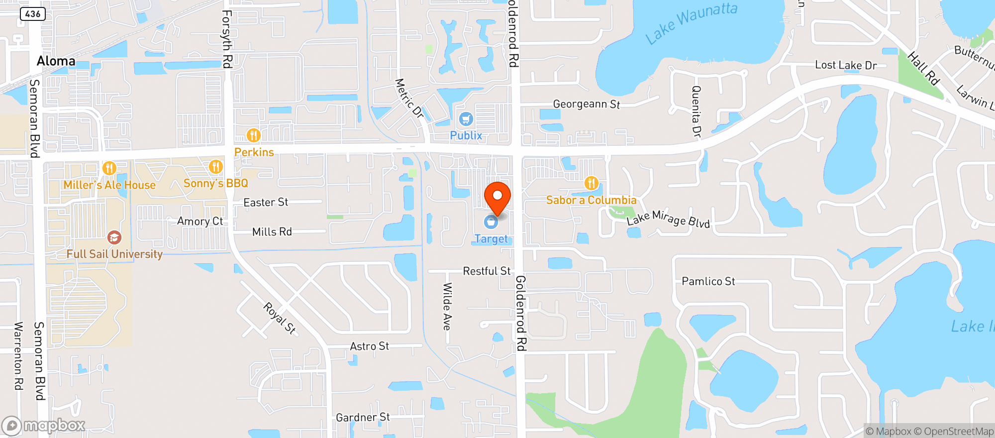 Map showing TARGET - WINTER PARK