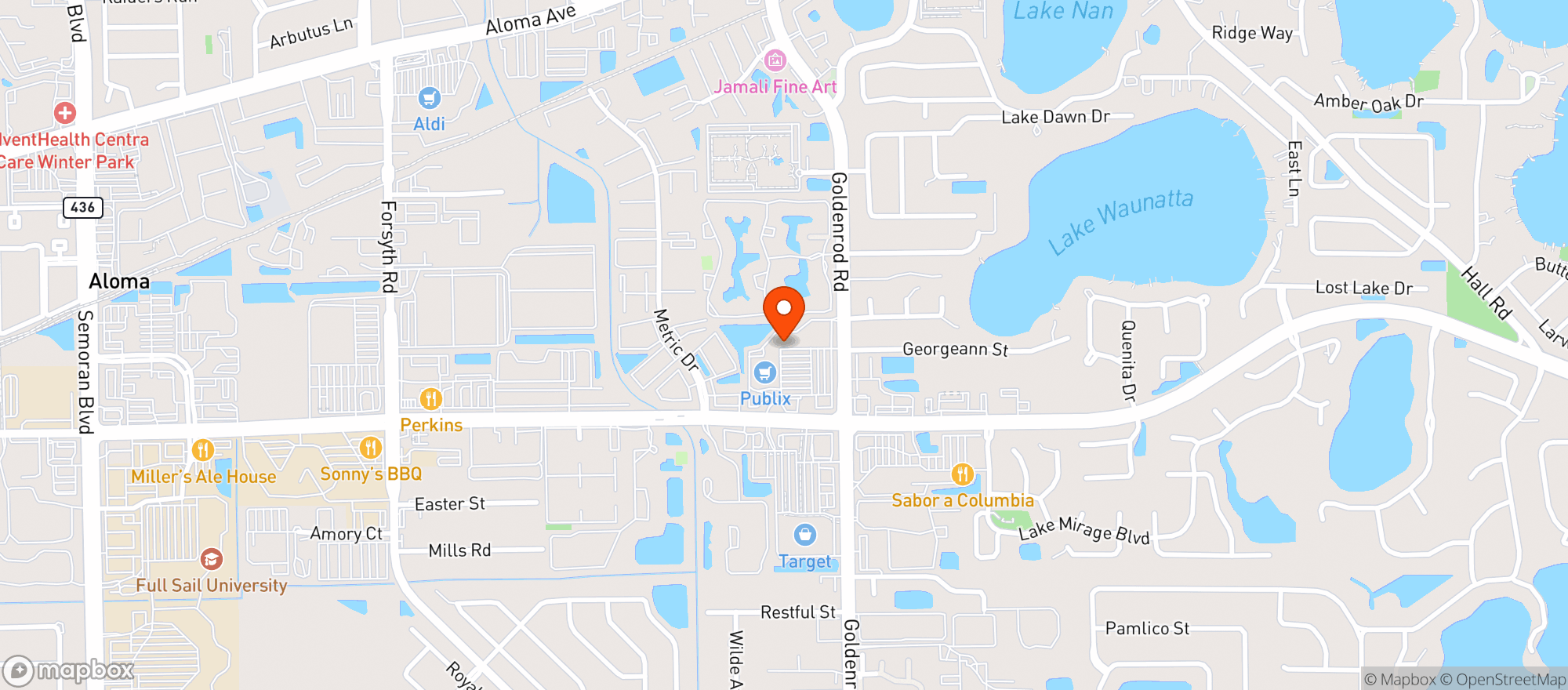 Map showing Broadway Ristorante(Close