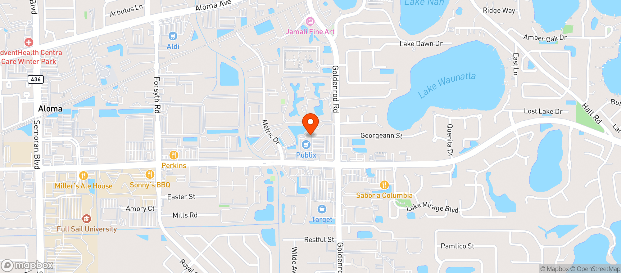Map showing Publix Super Market