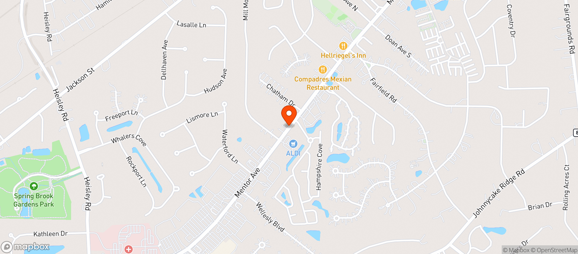 Map showing Luckys Mini Mart