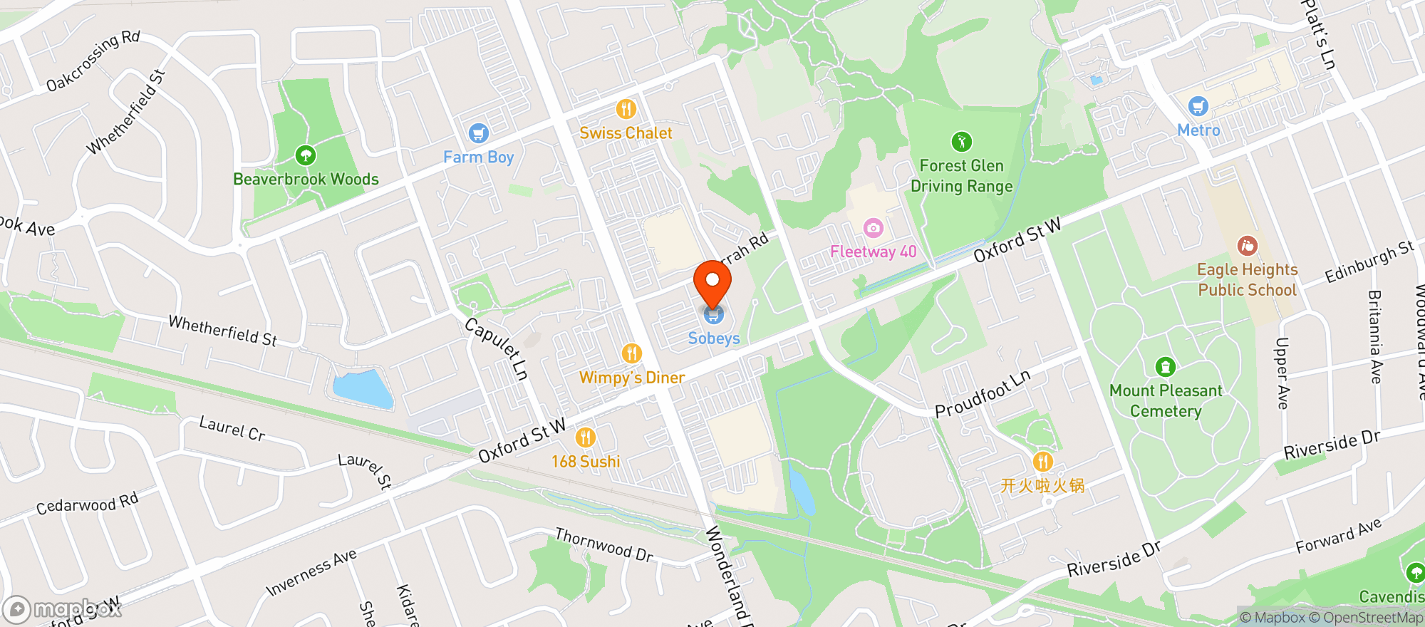 Map showing Sobeys 927