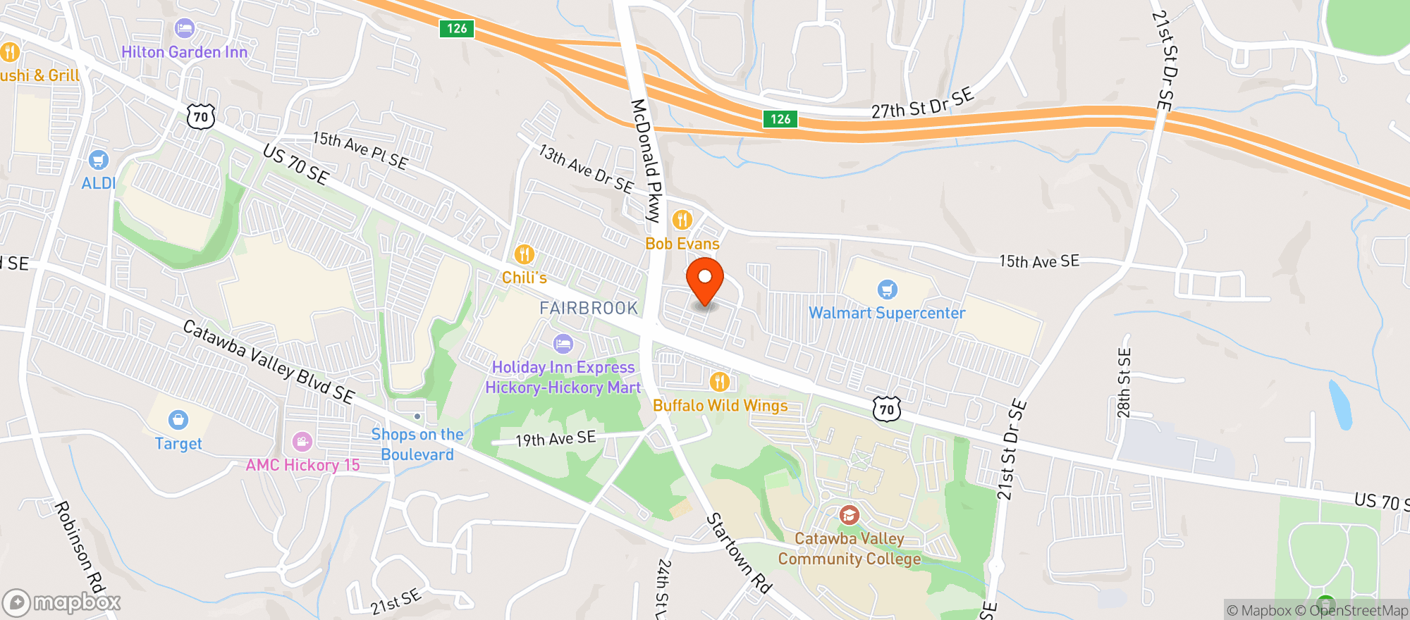 Map showing Vitamin Shoppe - Hickory