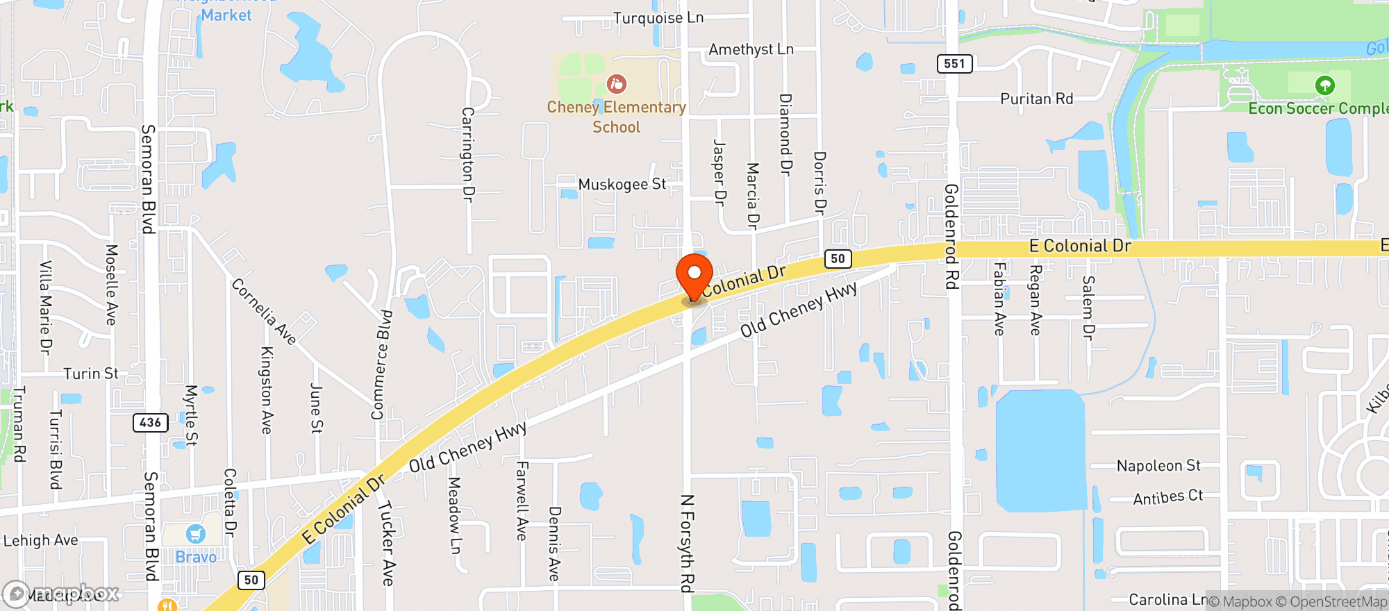 Map showing MARATHON FOOD MART