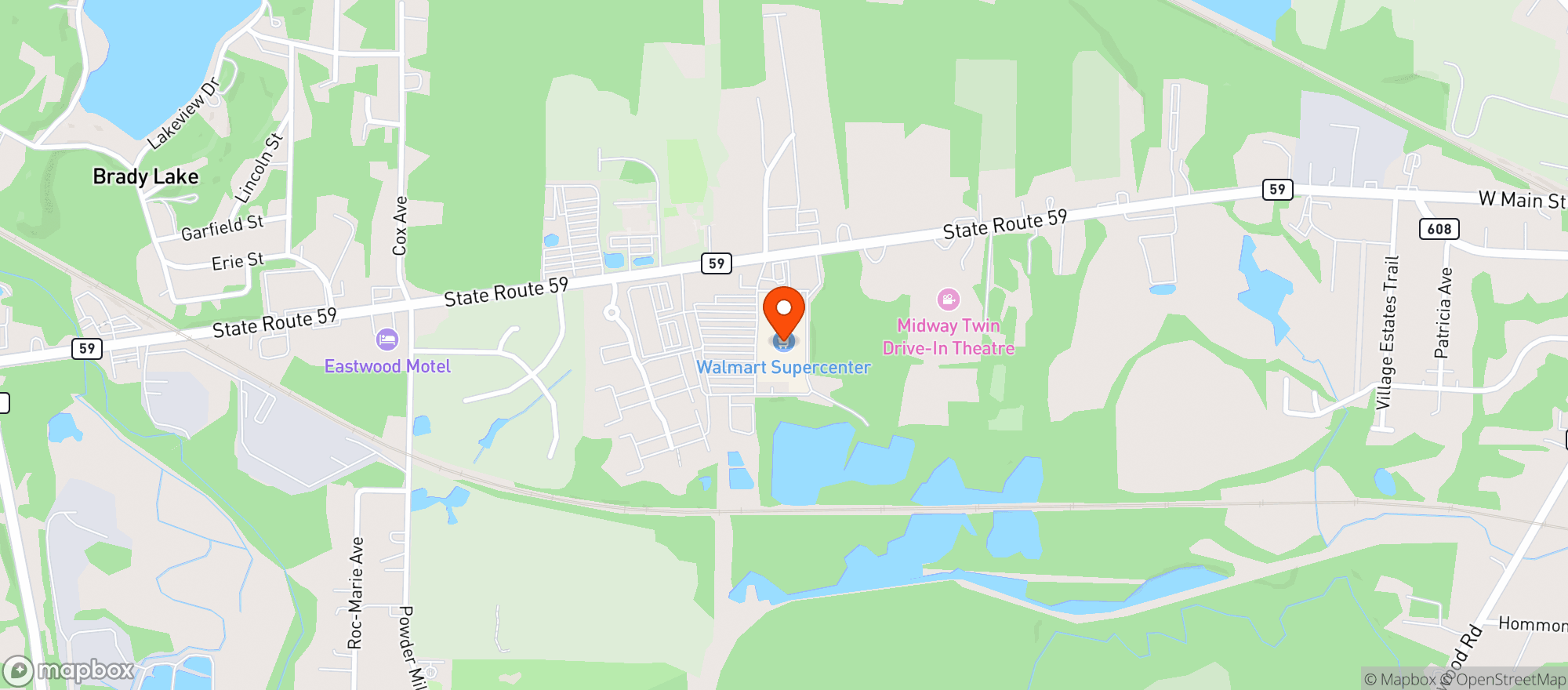 Map showing WALMART SUPERCENTER