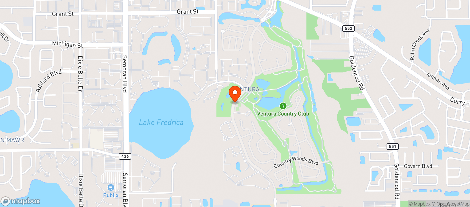 Map showing Ventura Country Club Community Hoa