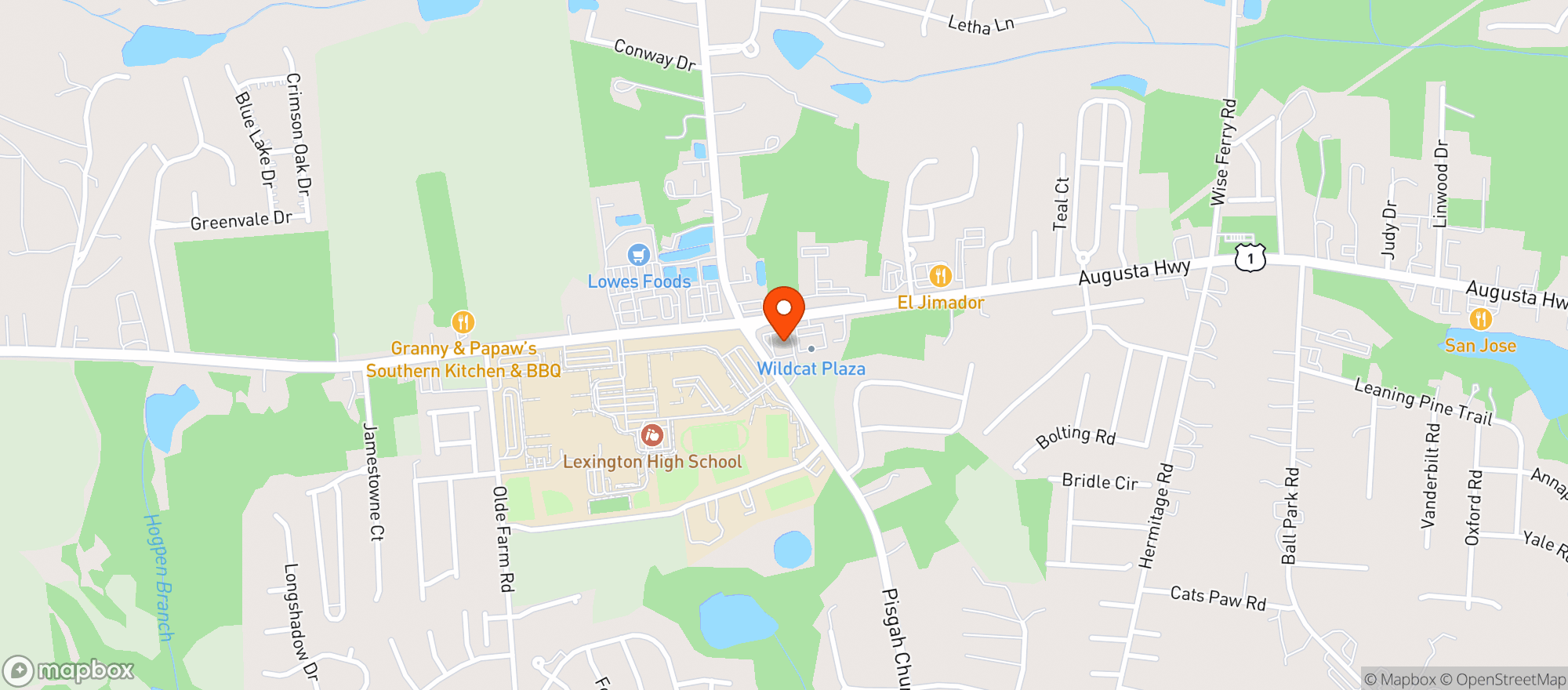 Map showing Cvs