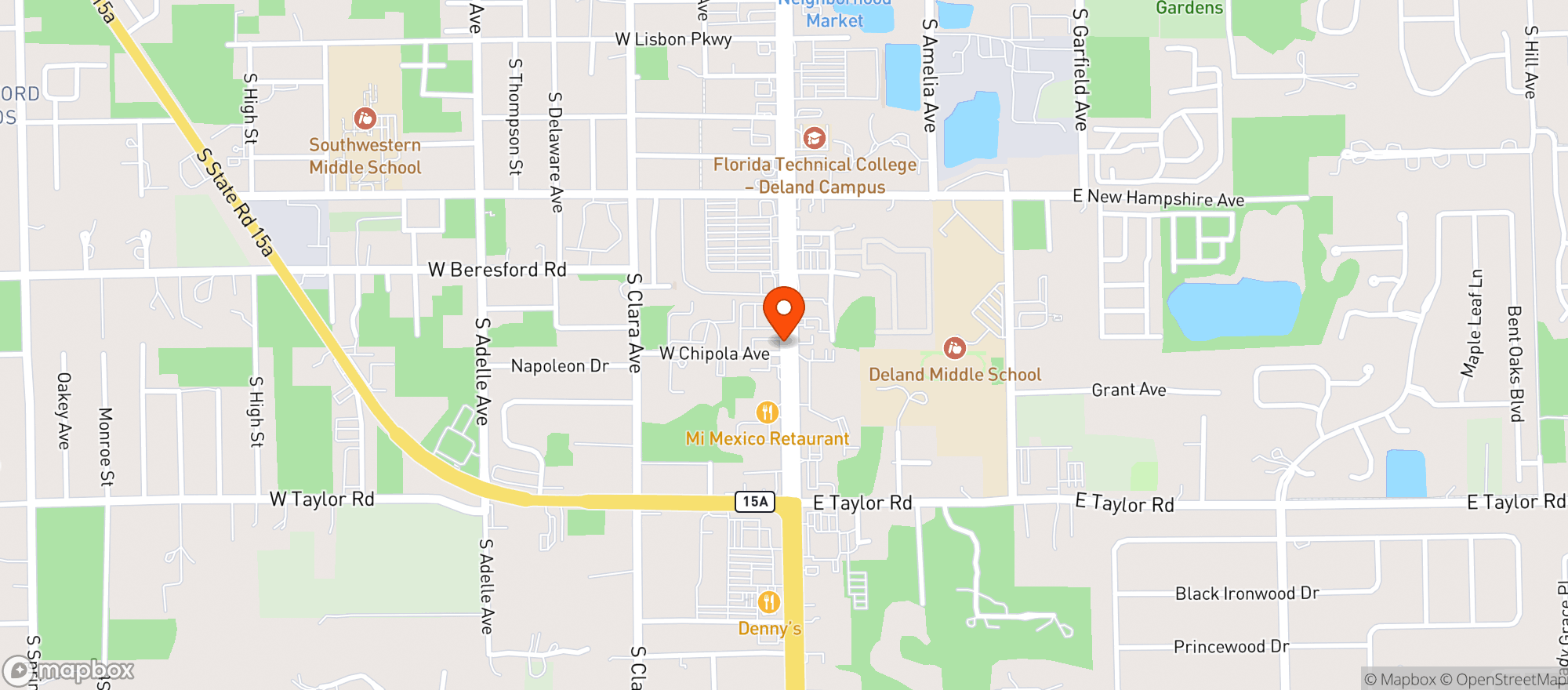 Map showing Garcias Mexican Grill