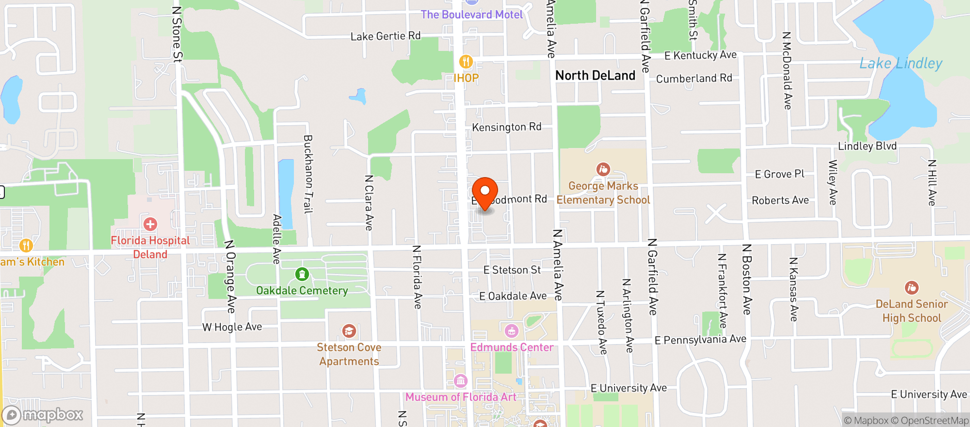 Map showing Deland Bakery