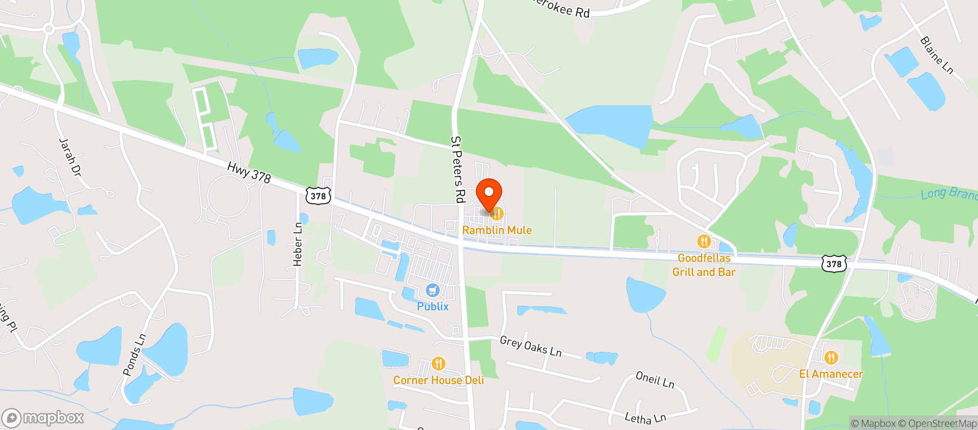 Map showing Pk Bbq Bar & Grill