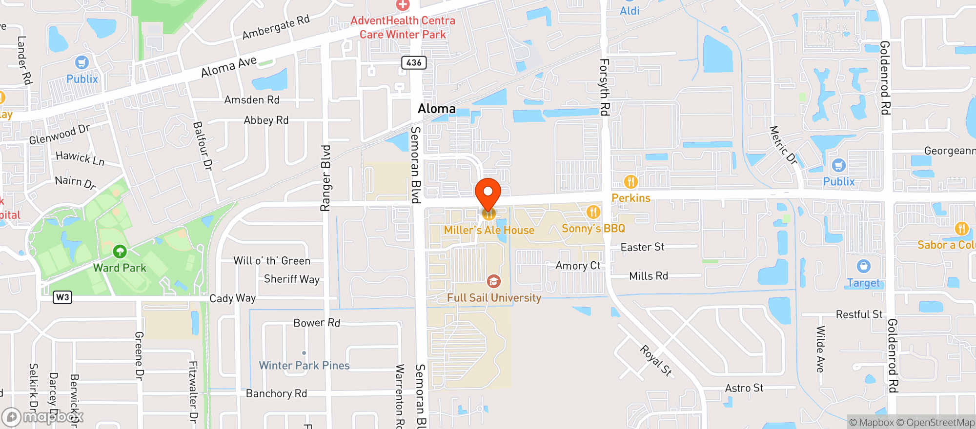 Map showing Millers Ale House #6