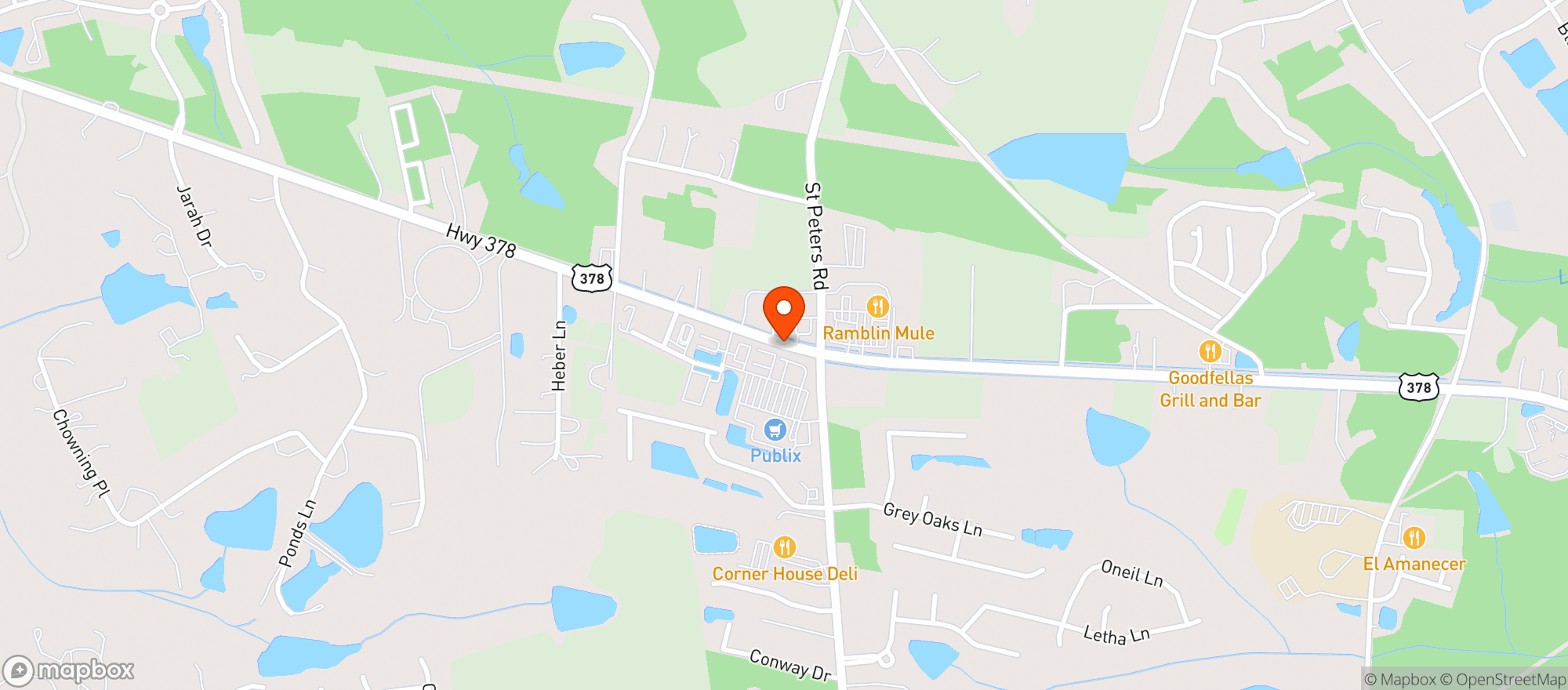 Map showing Publix Super Market