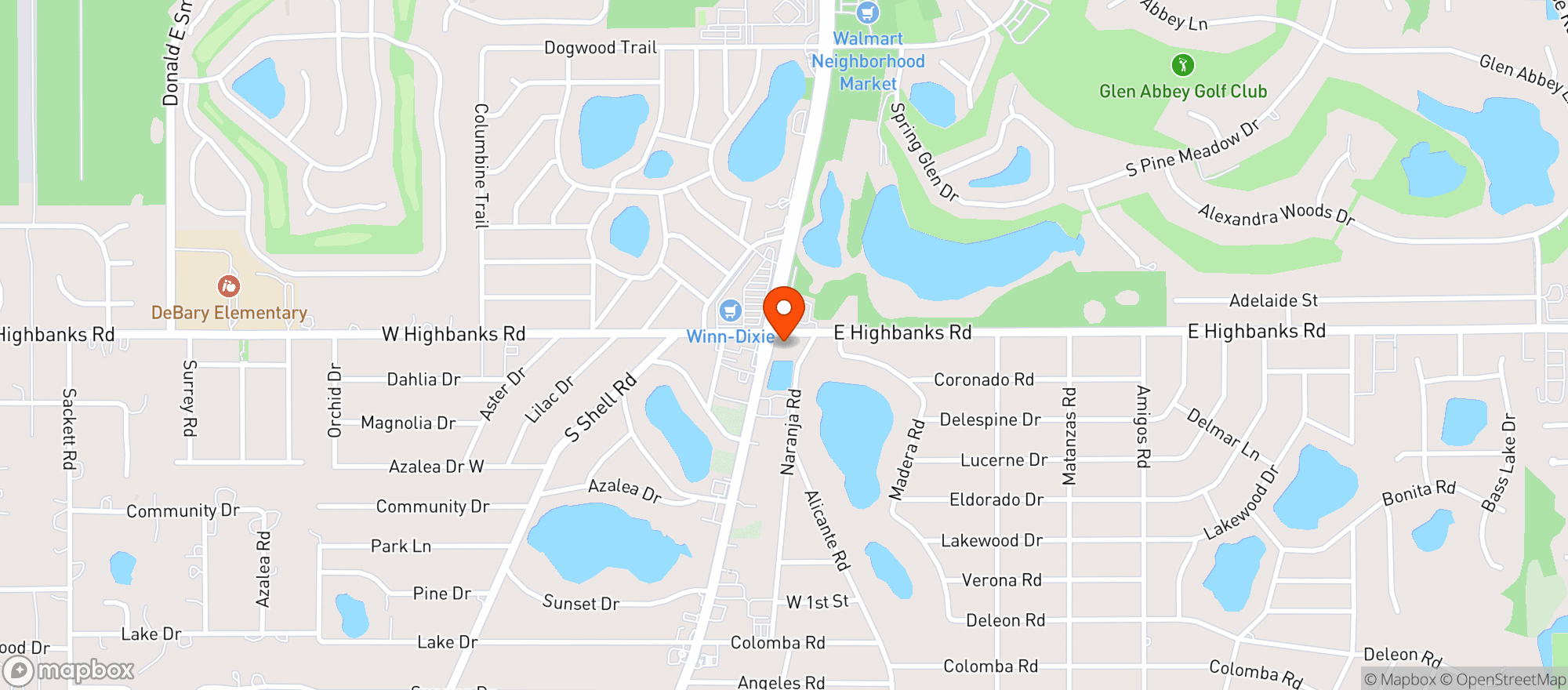 Map showing Debary Food Mart