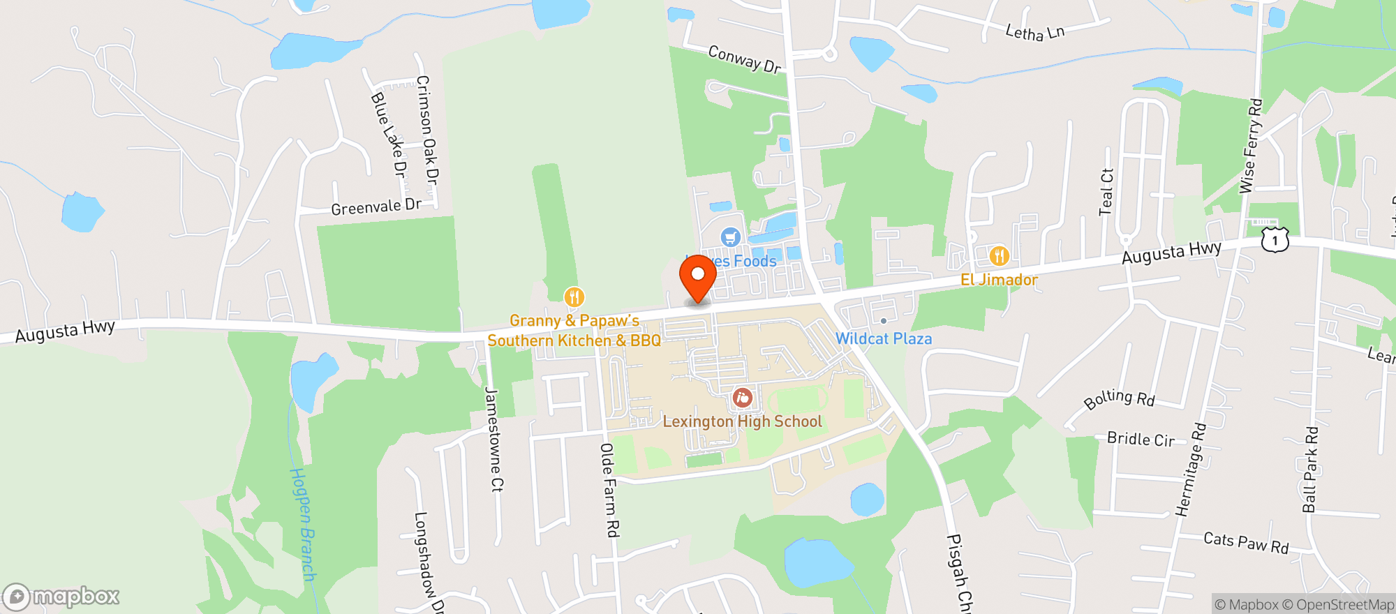 Map showing Lowes Foods