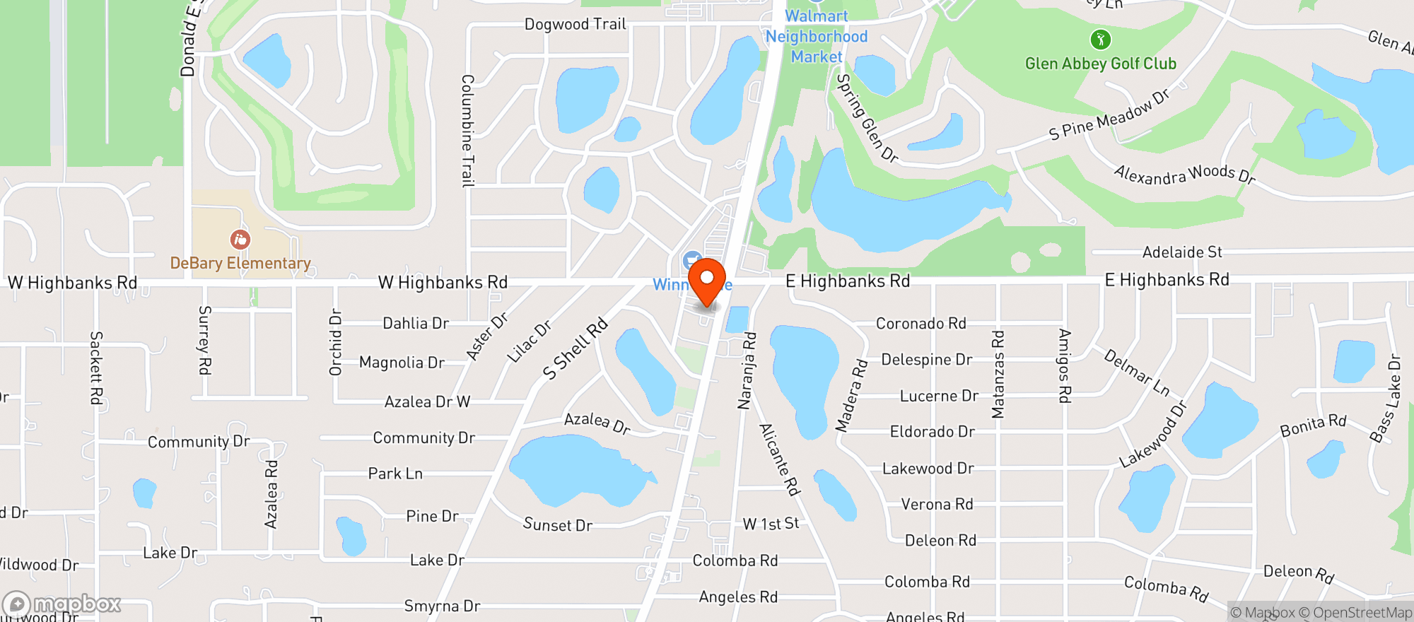 Map showing Winn Dixie Liquor #2187
