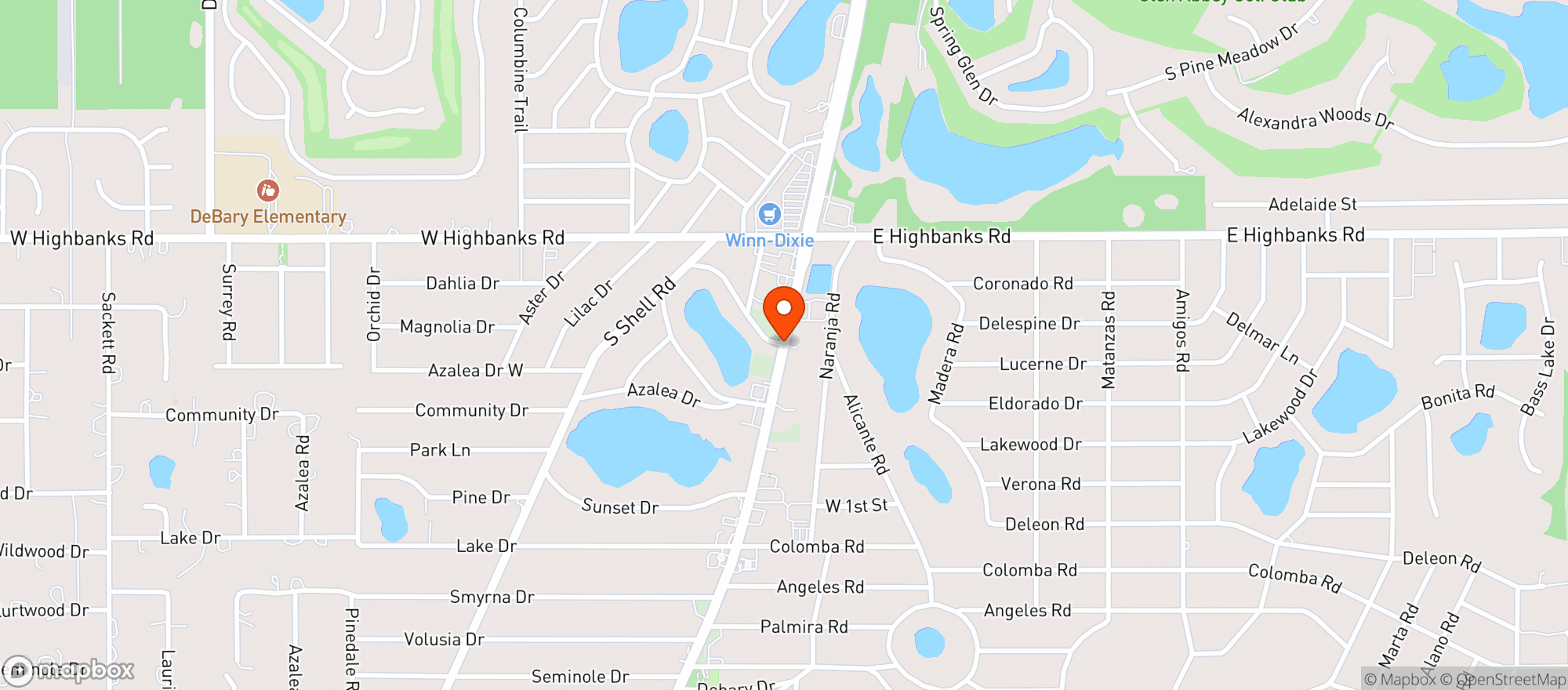 Map showing WINN DIXIE #2237
