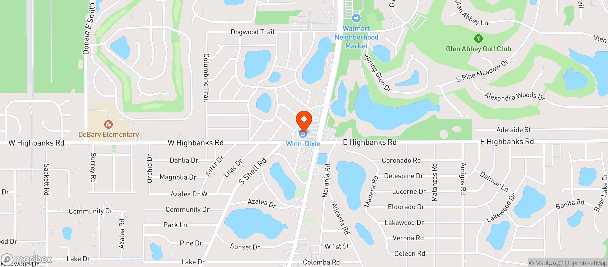 Map showing Winn Dixie