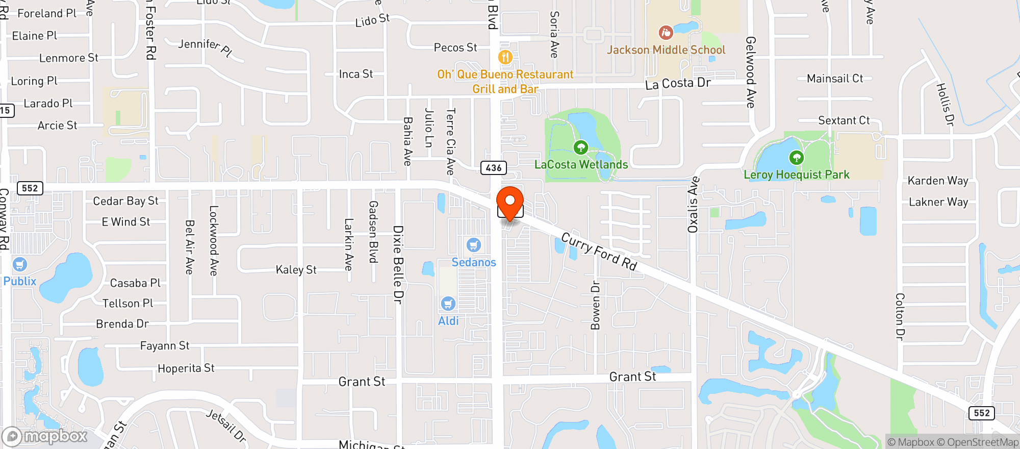 Map showing Circle K #8964