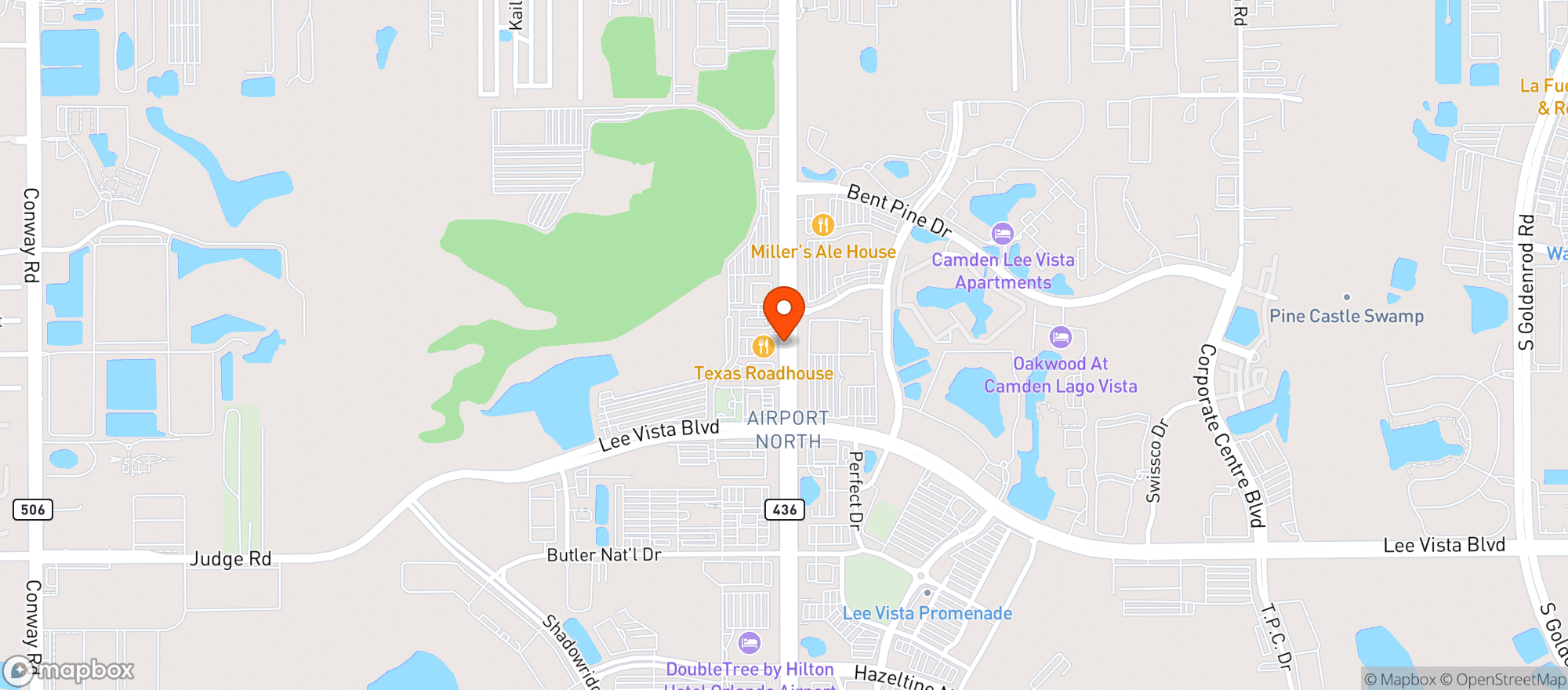 Map showing Texas Roadhouse