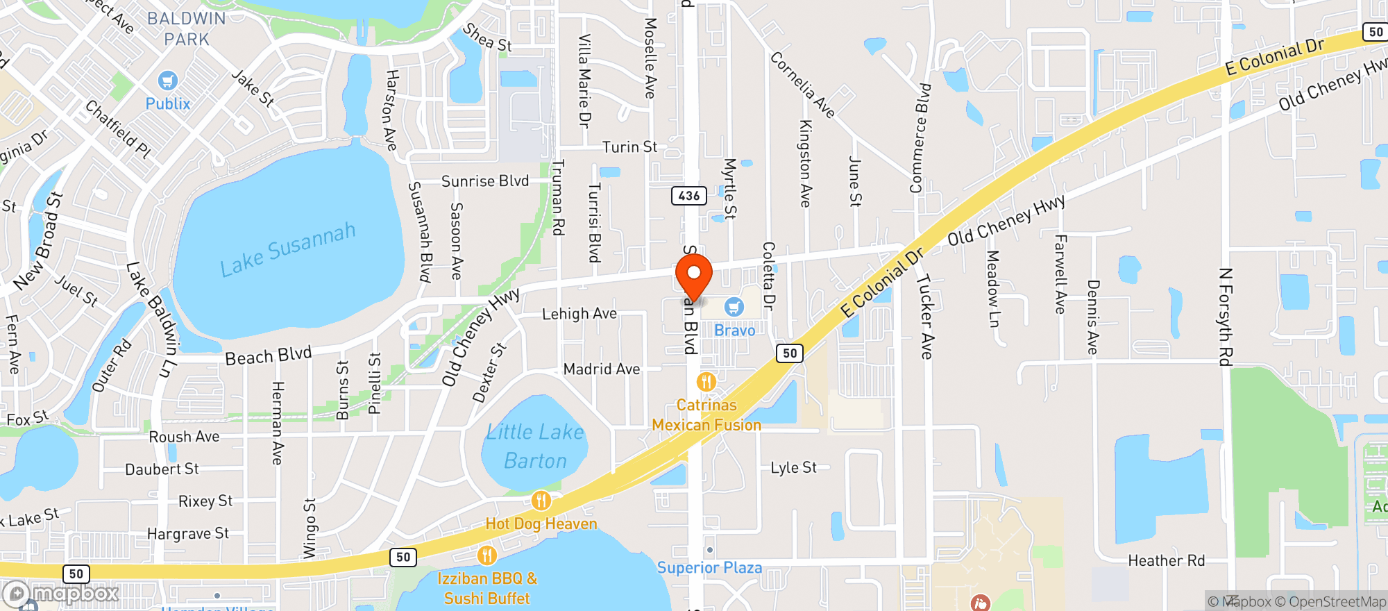 Map showing Bravo Supermarket