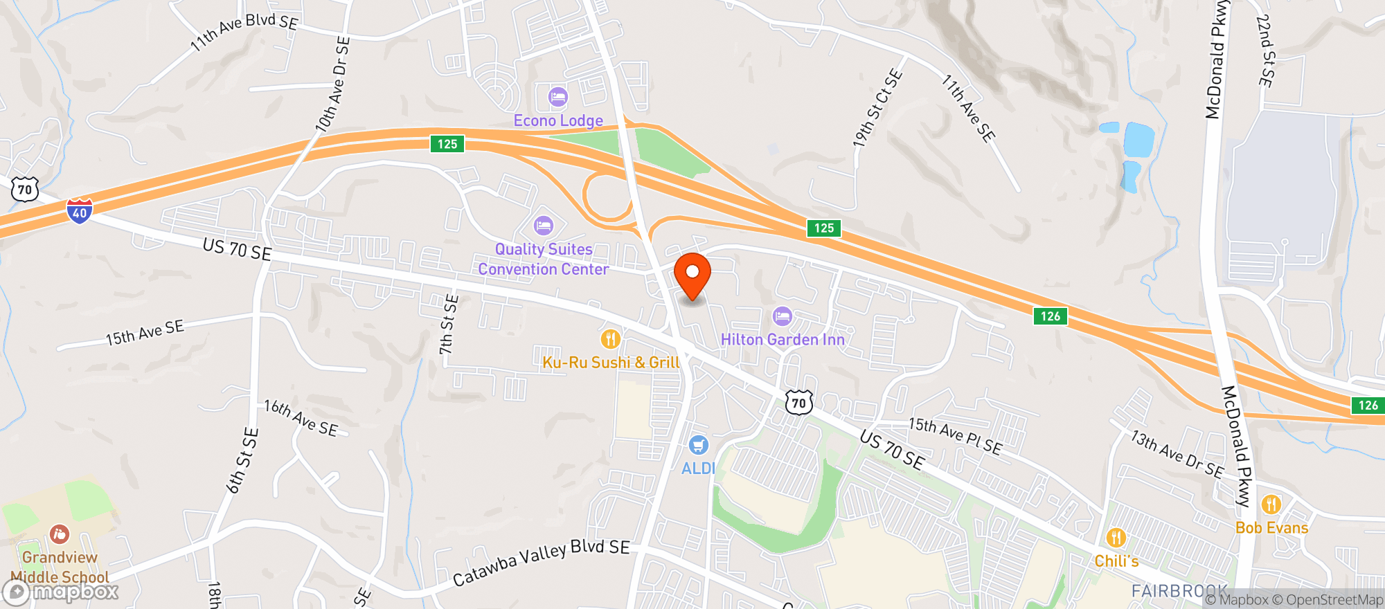 Map showing Crowne Plaza