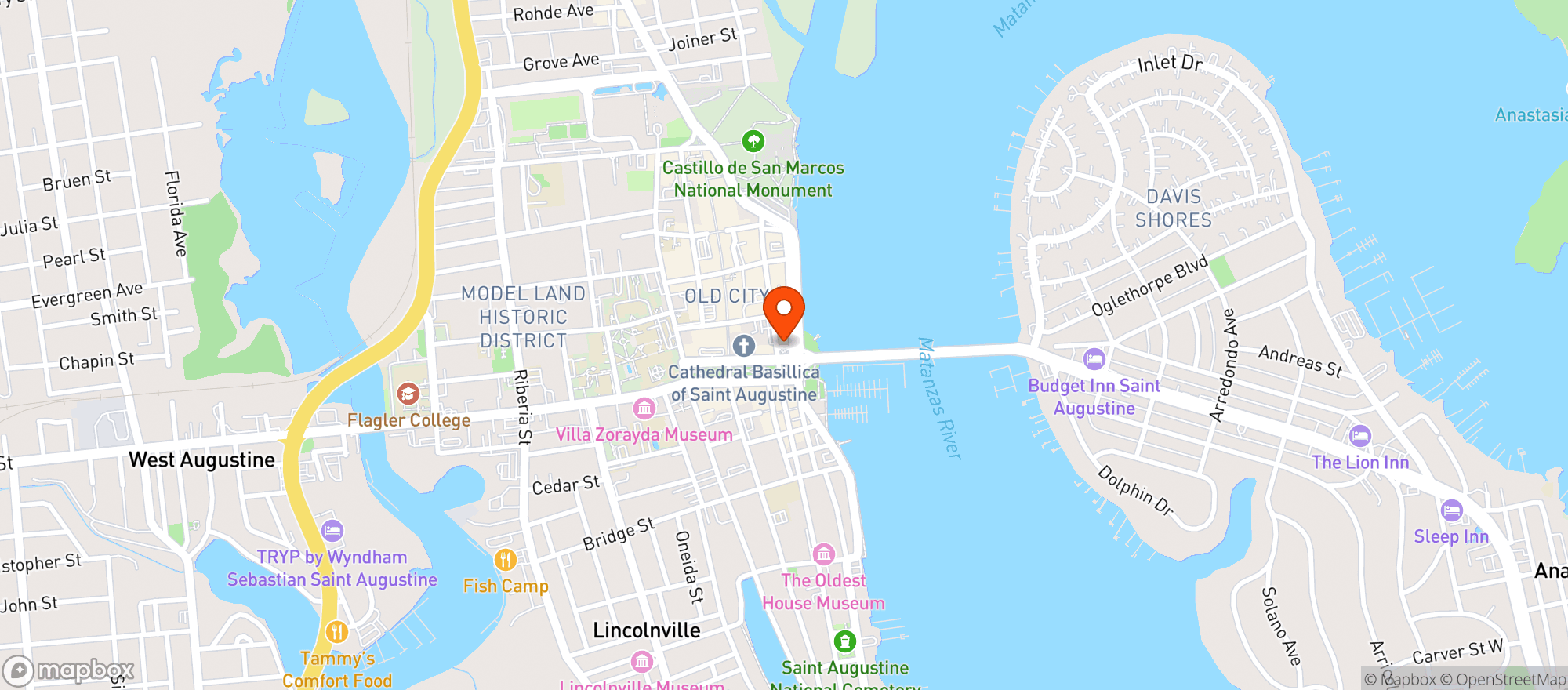 Map showing Casa Reina Taqueria & Tequila
