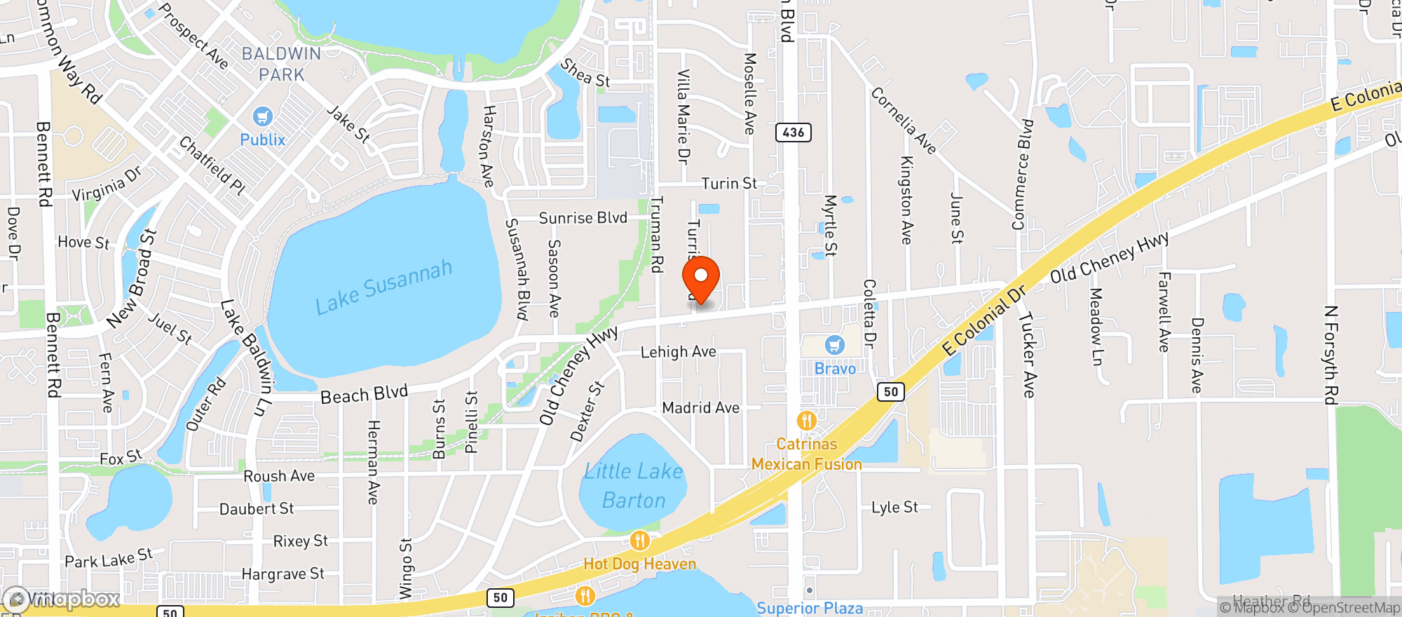 Map showing Karelyn’s Vegan