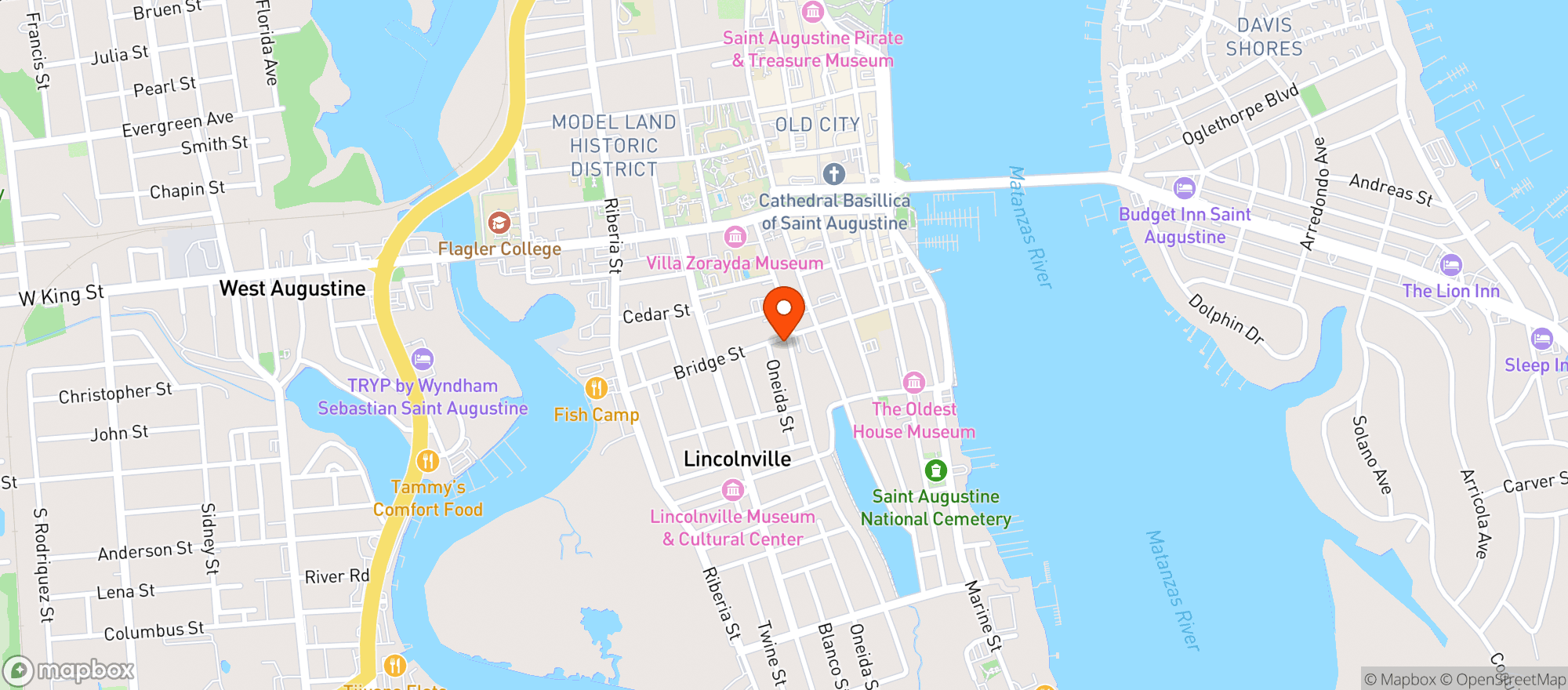 Map showing Dog Rose Brewing Co