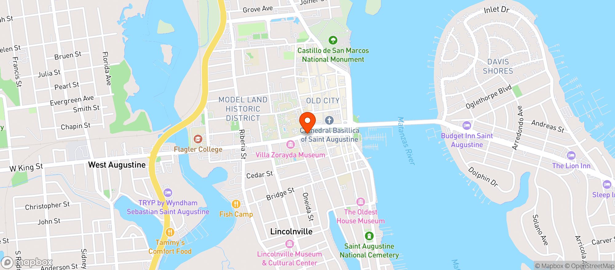 Map showing Royal St. Augustine Golf & CC