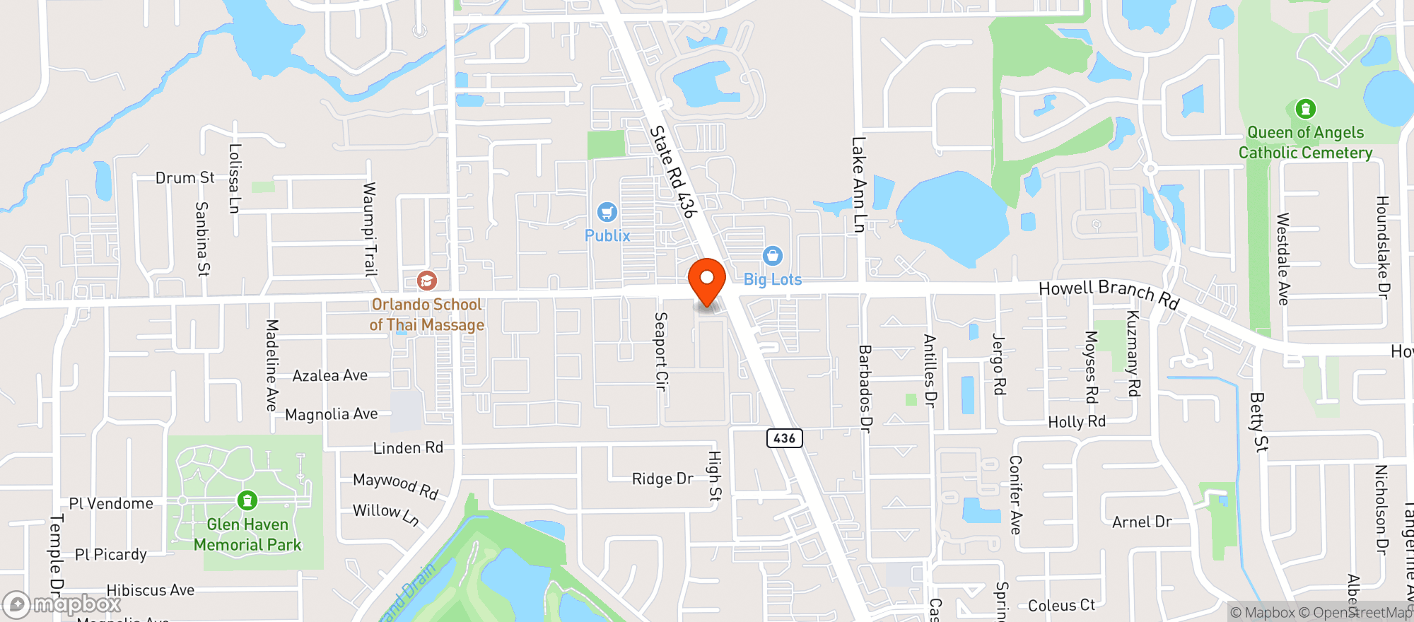 Map showing CIRCLE K (1515 SR 436)