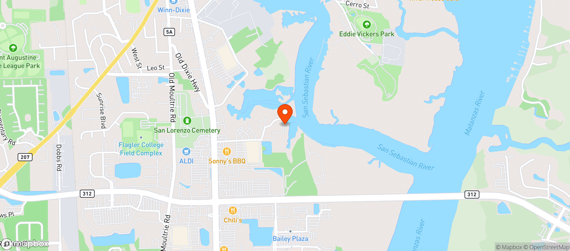 Map showing Grouper Shack
