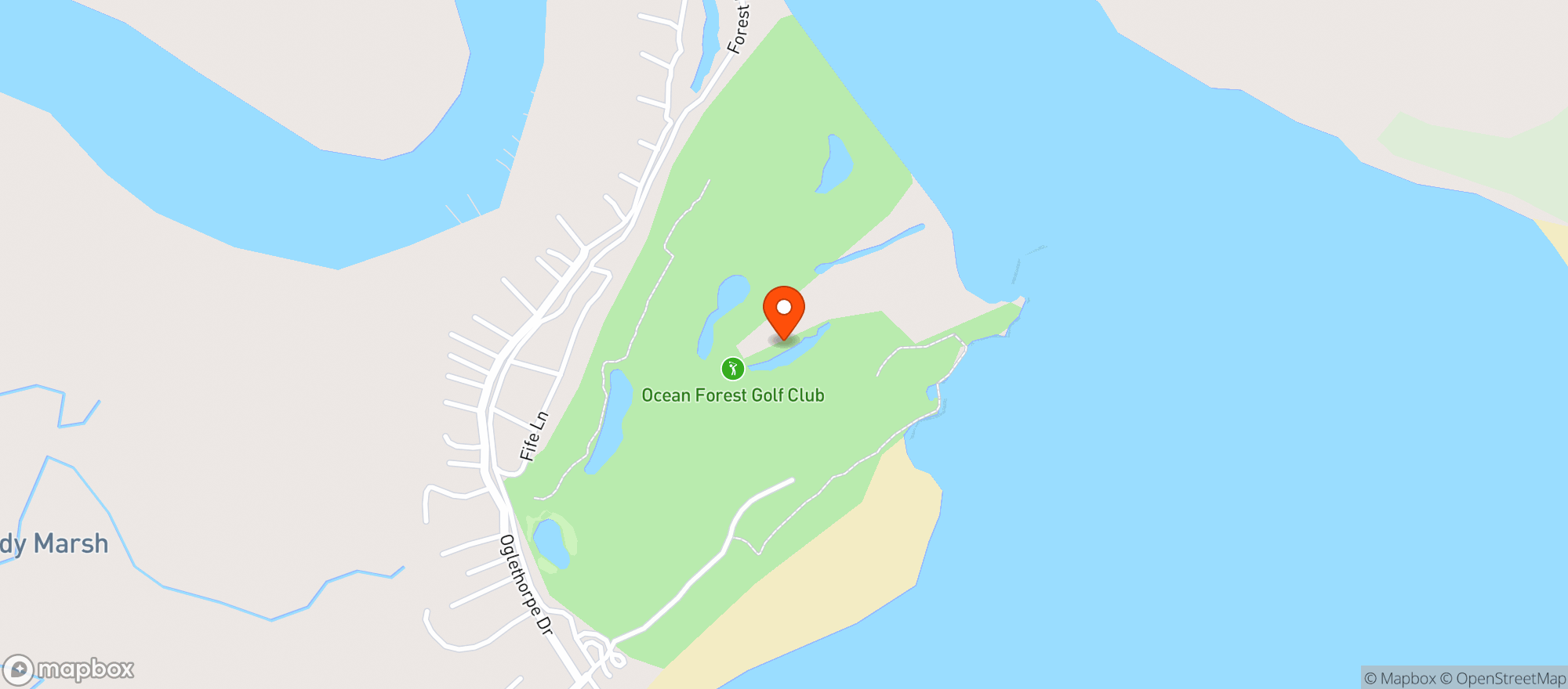 Map showing Ocean Forest Golf Club