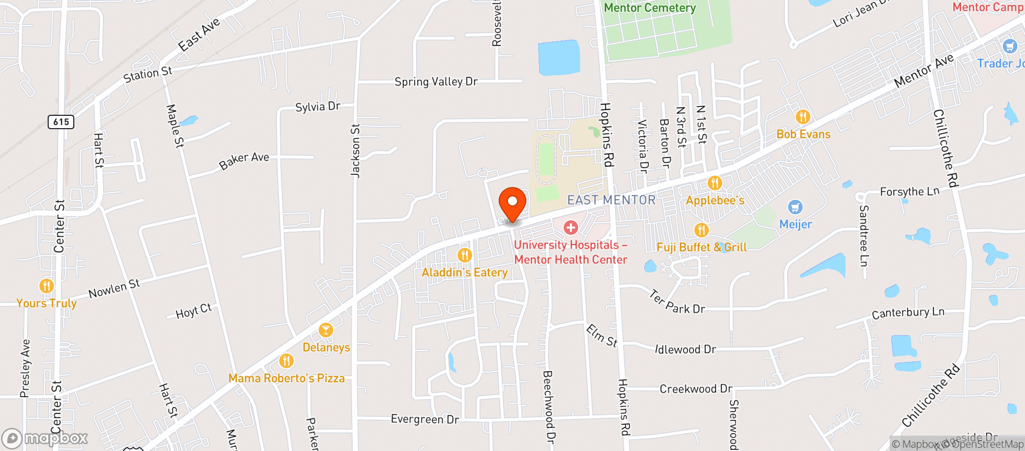 Map showing Longos Pizza