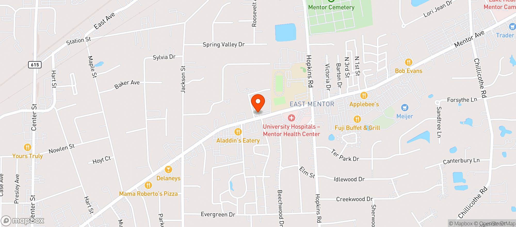 Map showing Mentor Sunoco
