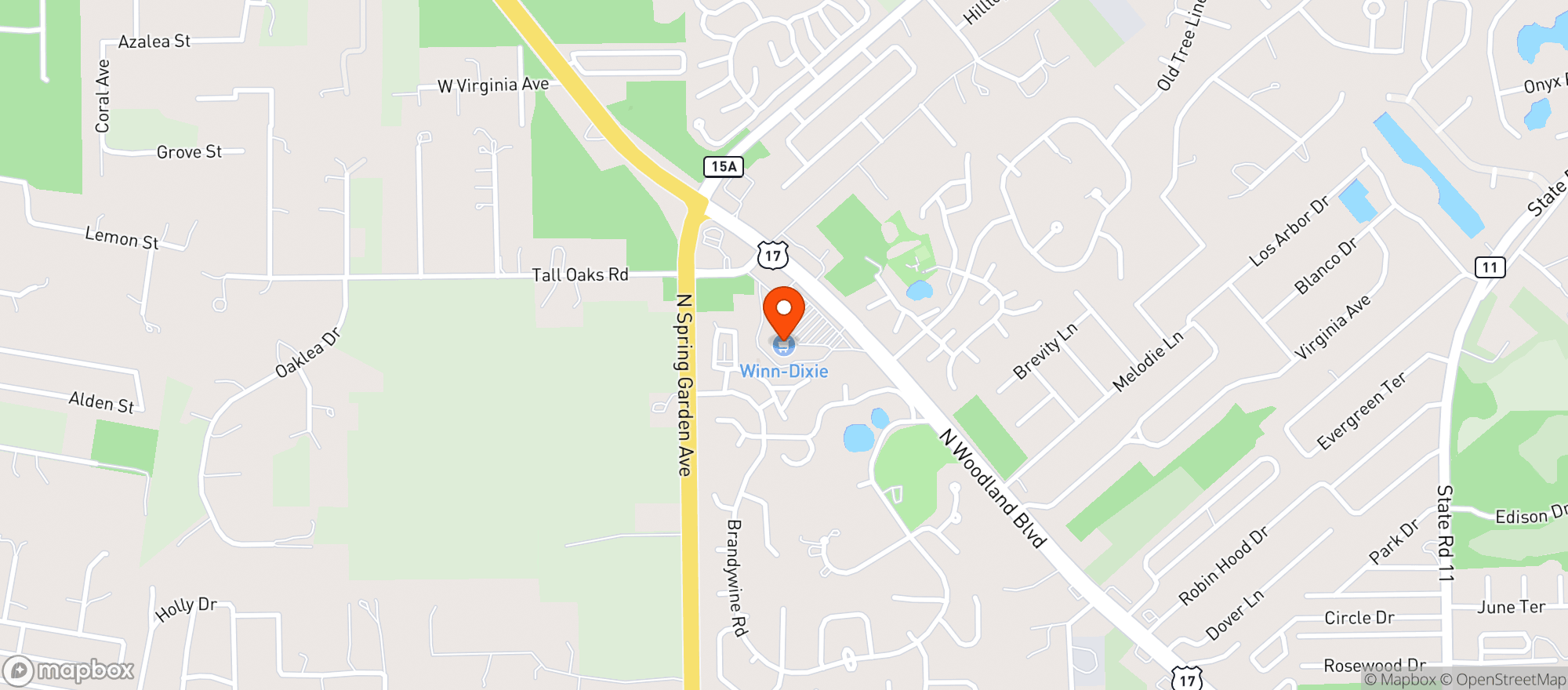 Map showing Winn Dixie - 2342