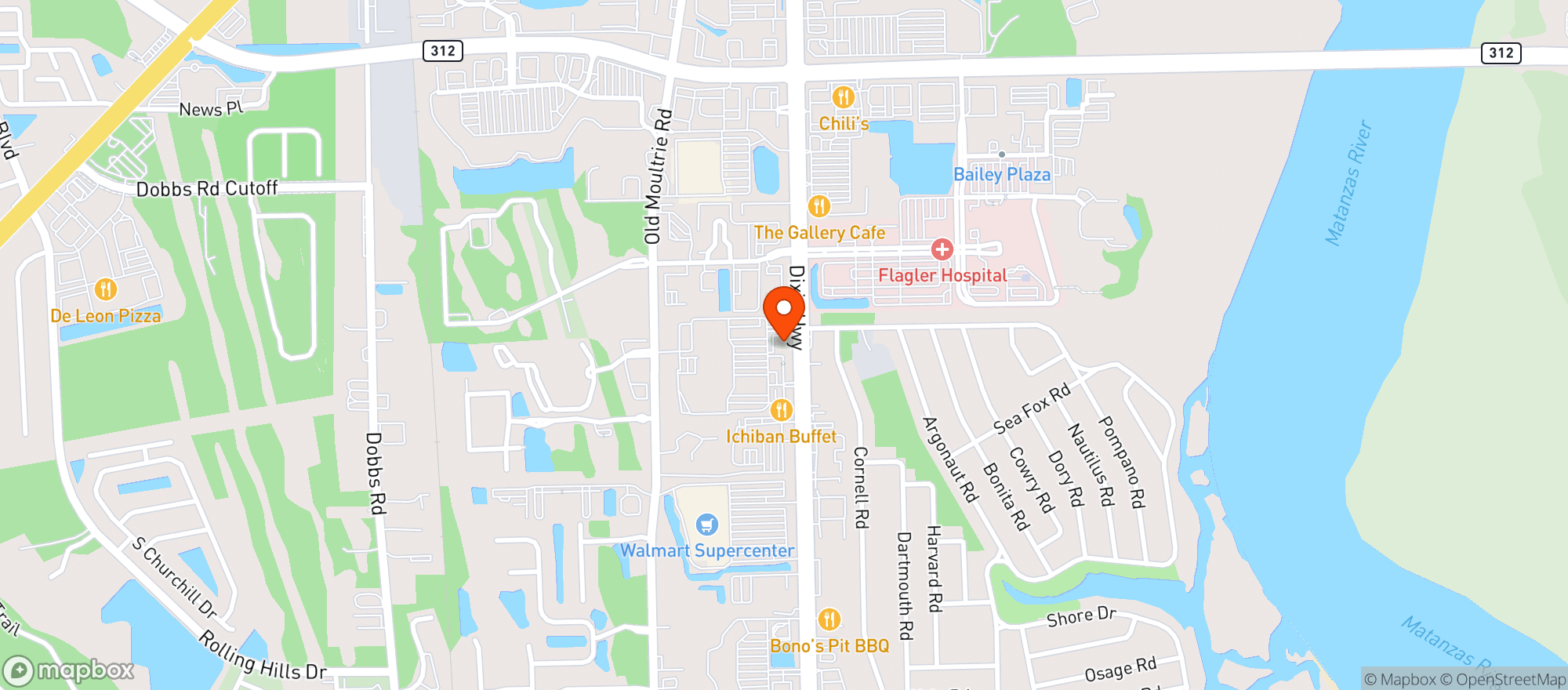 Map showing Vitamin Shoppe - St Augustine