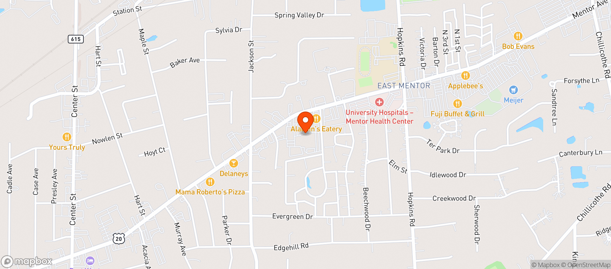 Map showing Heinens