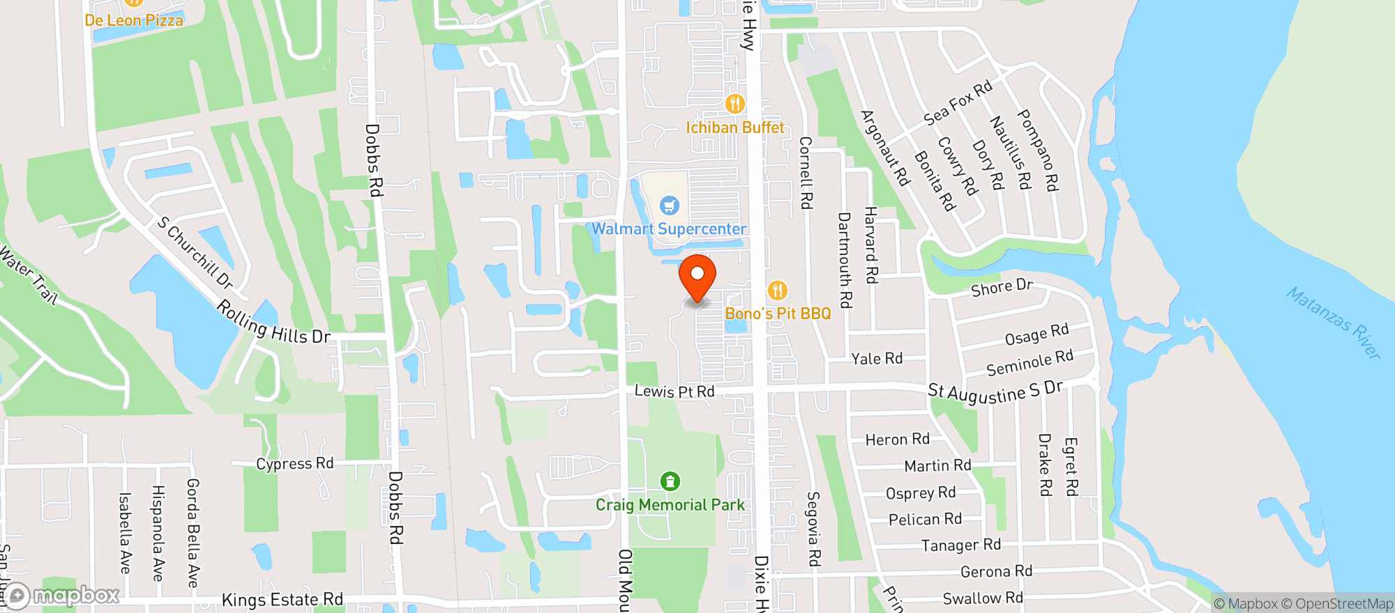 Map showing Golden Ox Liquors