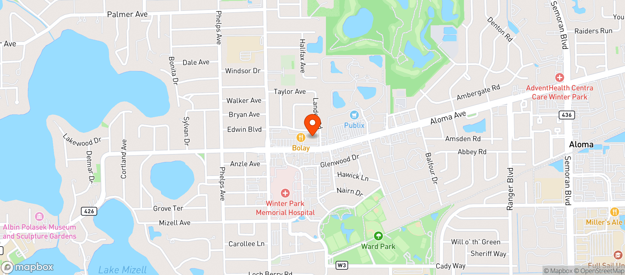 Map showing SPROUTS - WINTER PARK