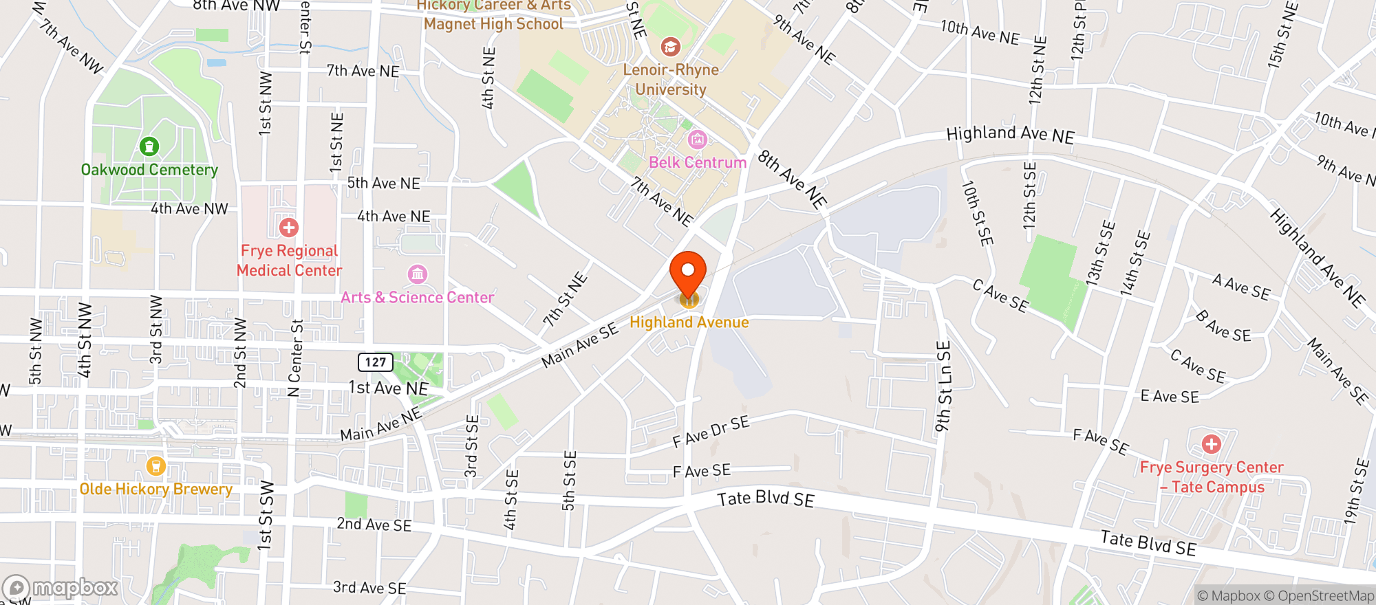 Map showing Blowing Rock Draft House