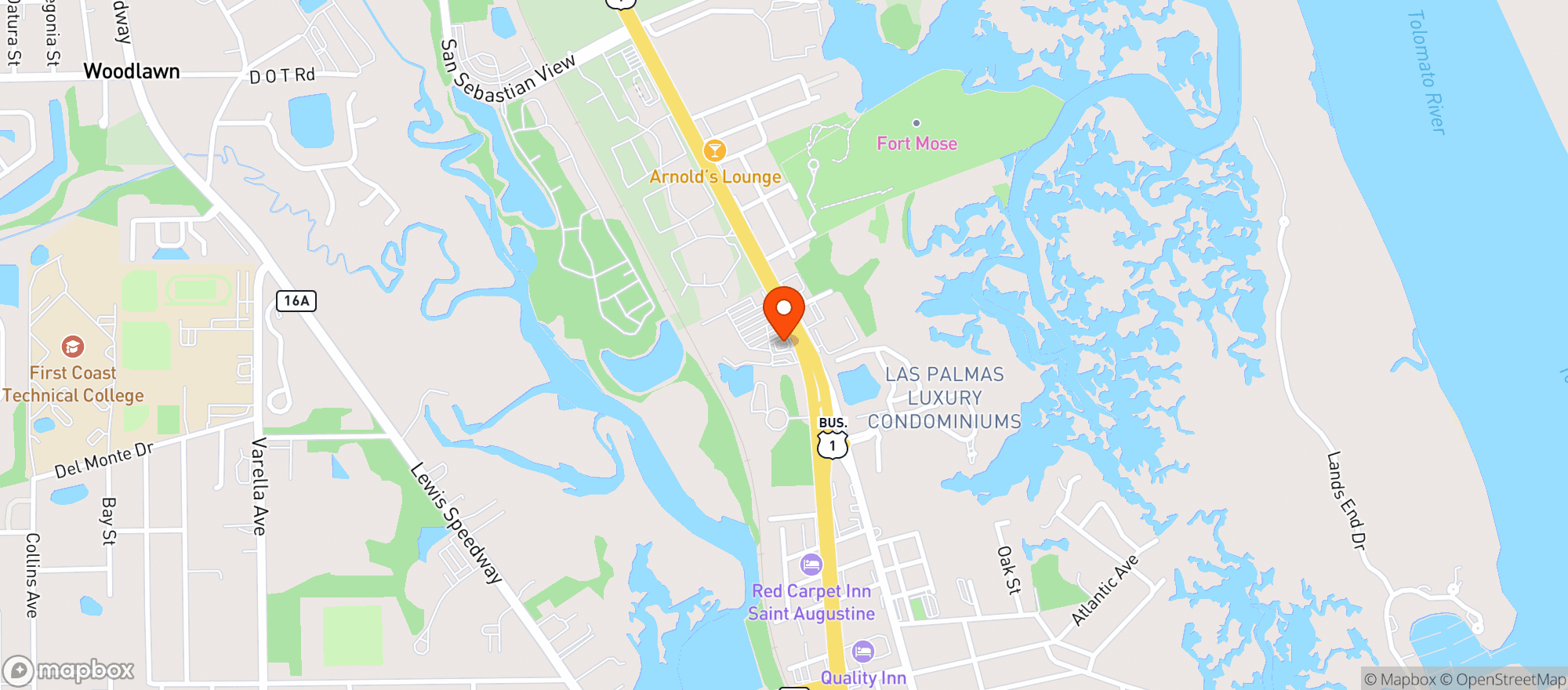 Map showing PJ Liquor