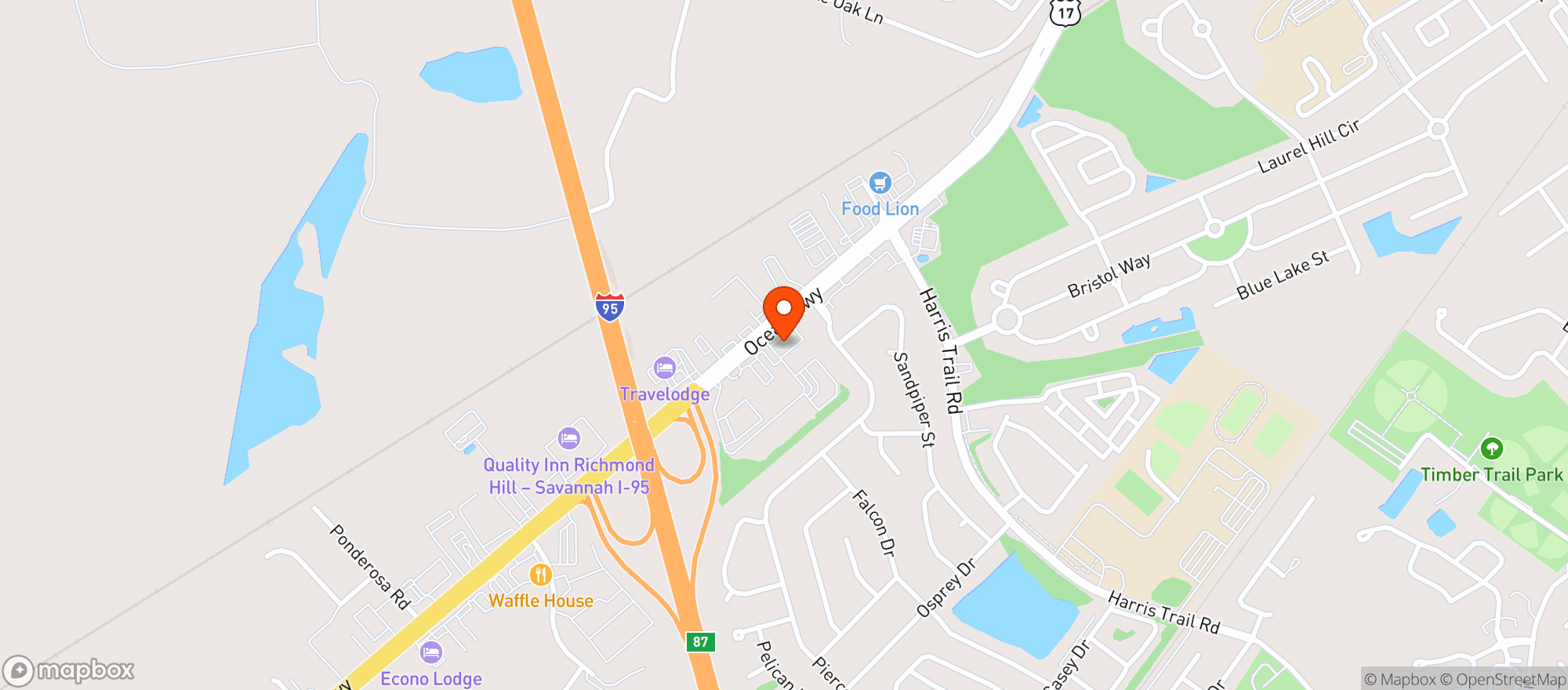 Map showing Jeffs Beverage Depot