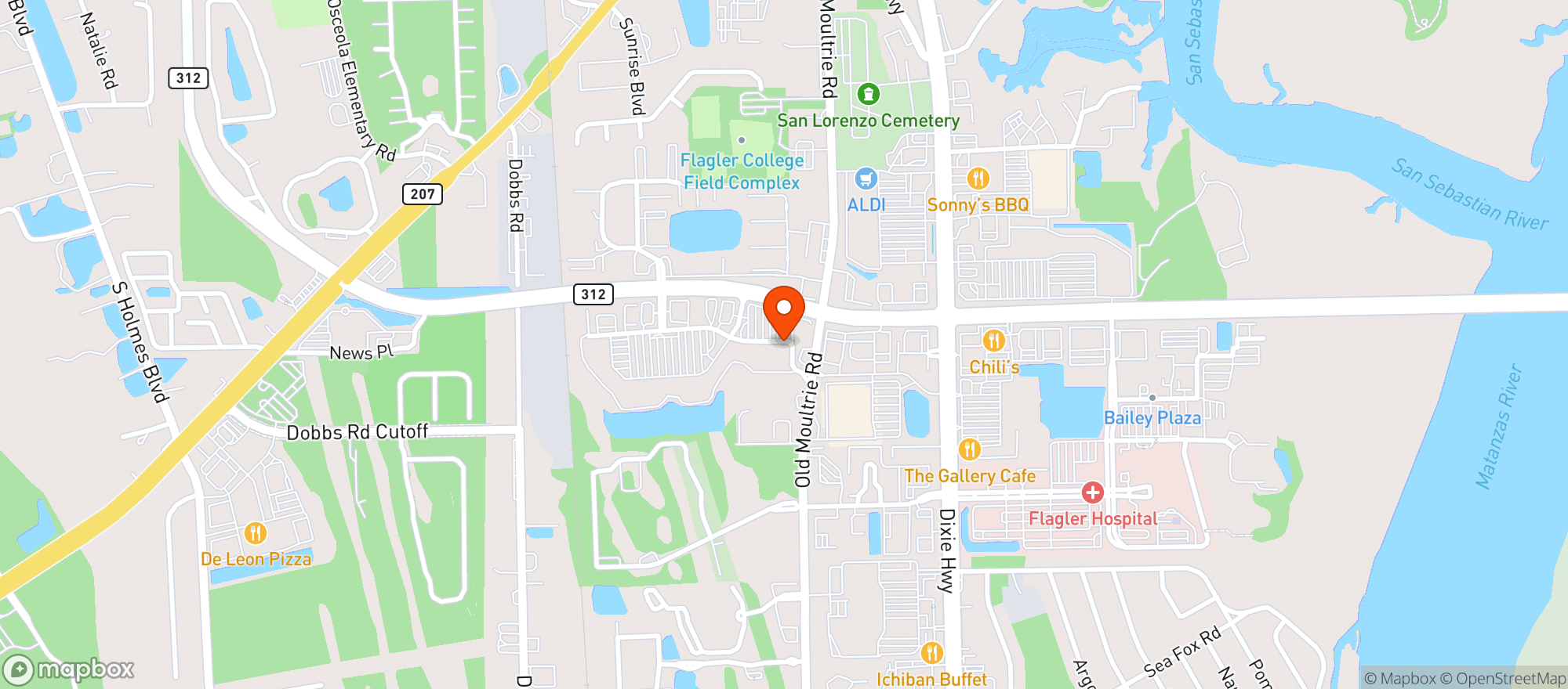 Map showing Publix Super Market