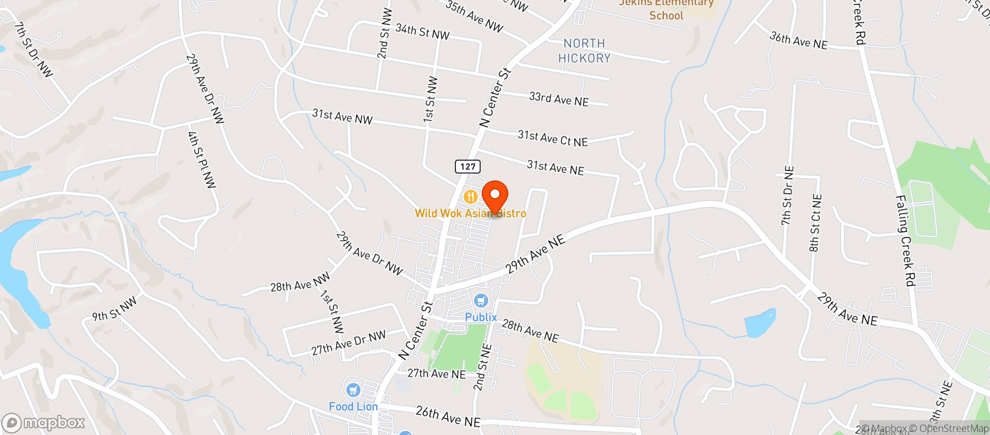 Map showing Lowes Foods
