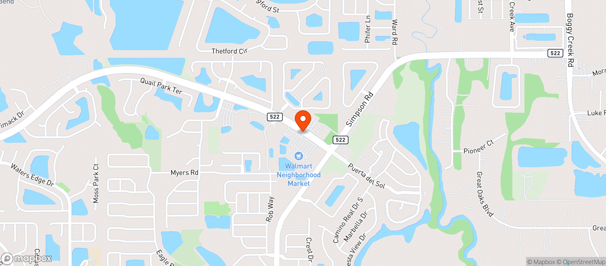 Map showing Osceola Liquors