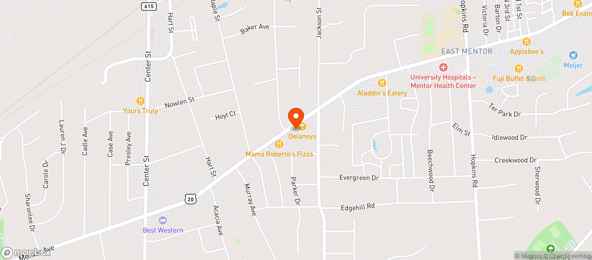 Map showing Cardinal Auto Wash
